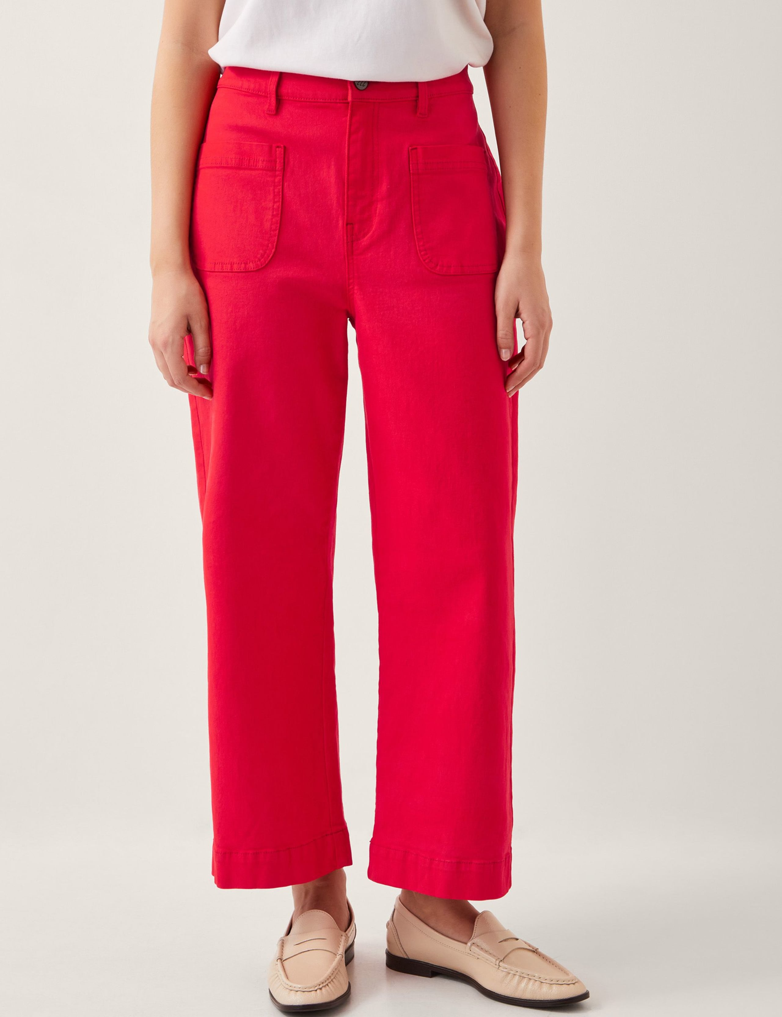 High Waisted Straight Leg Cropped Jeans