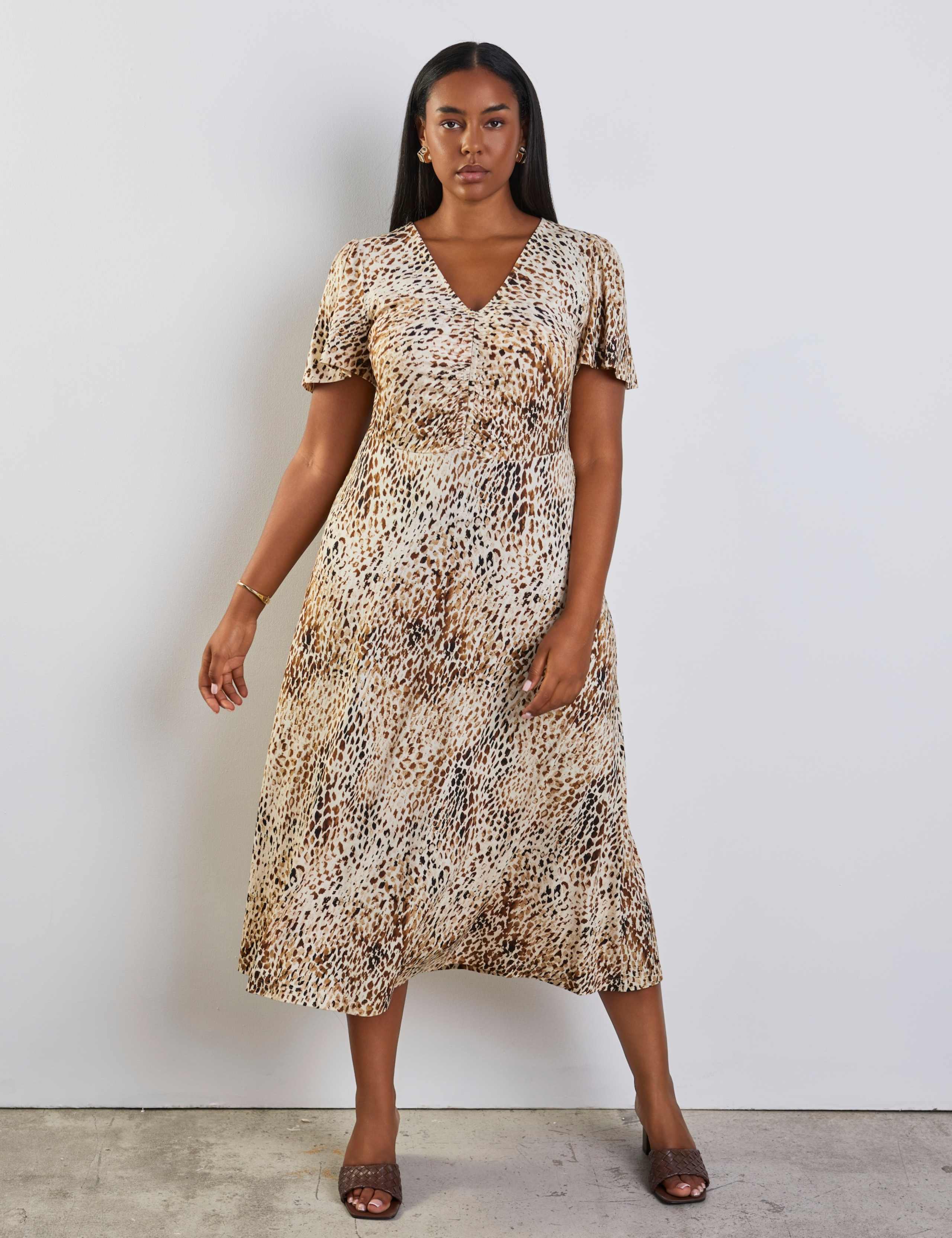 Jersey Animal Print Midaxi Skater Dress