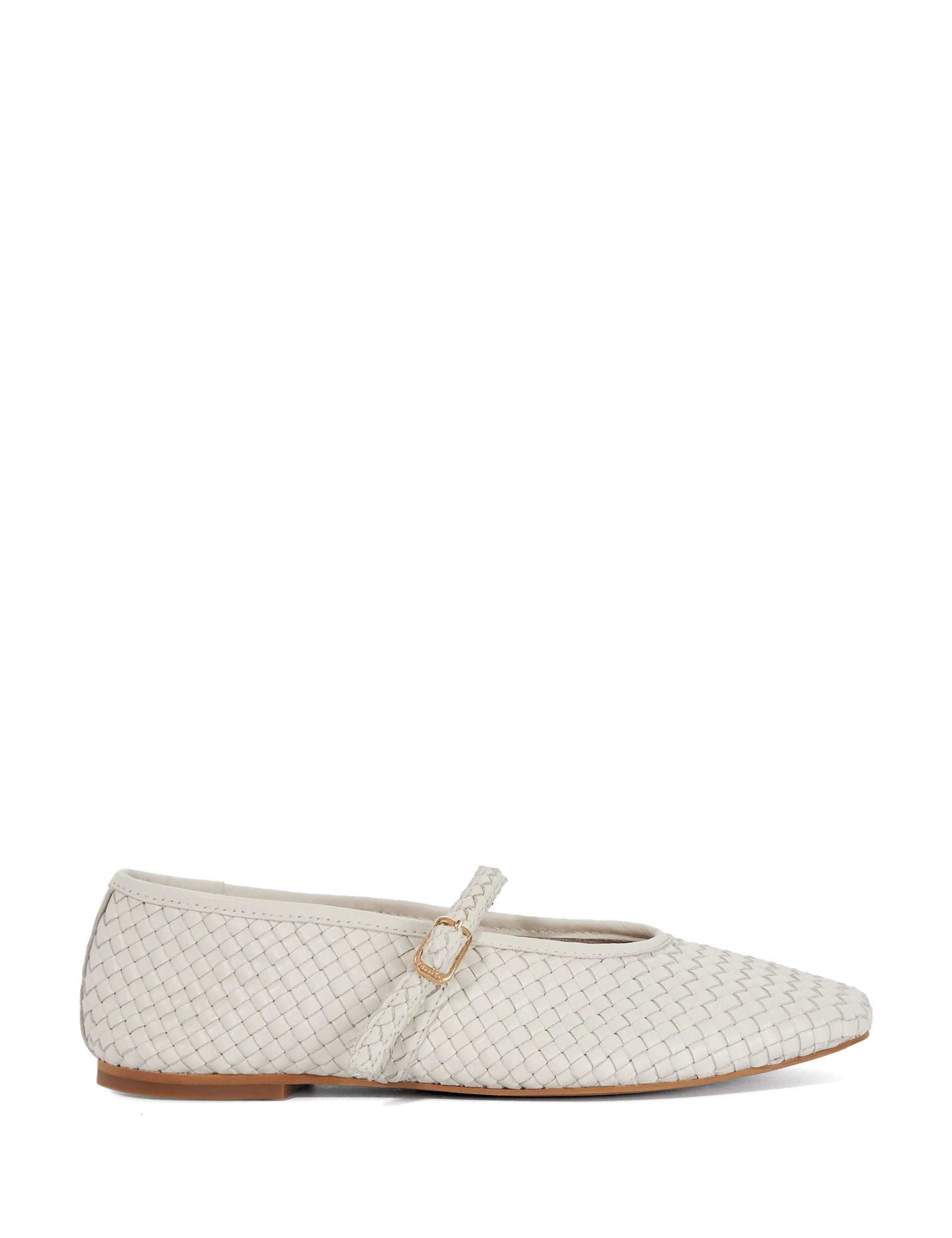 Leather Woven Mary Jane Ballet Pumps