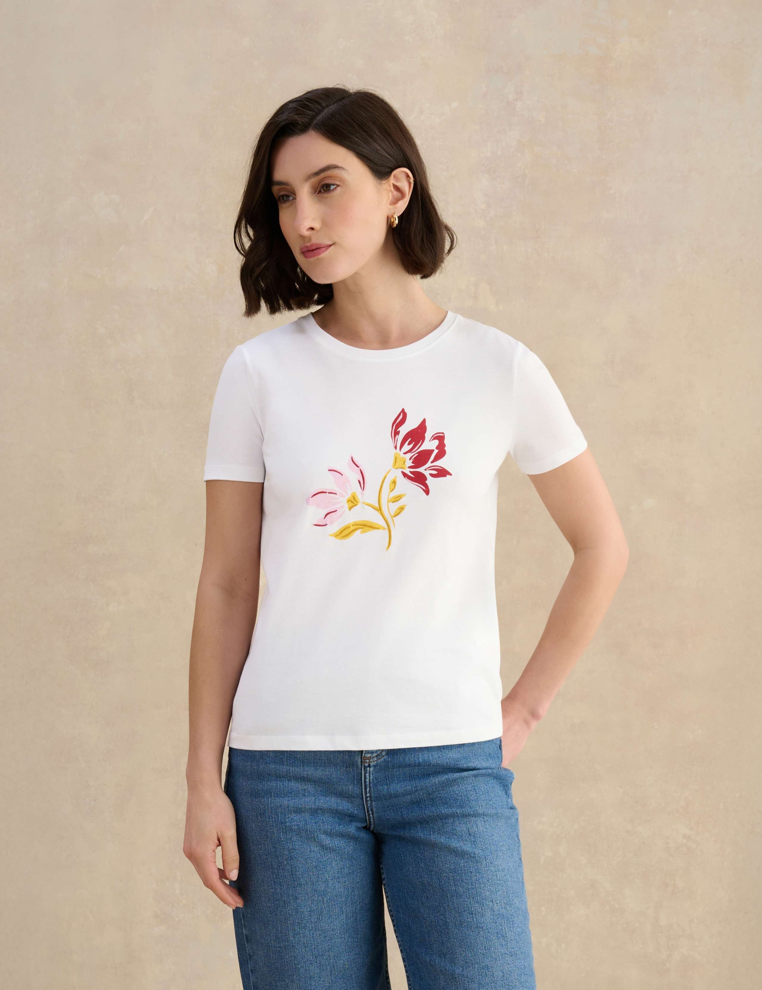 Pure Cotton Floral T-Shirt