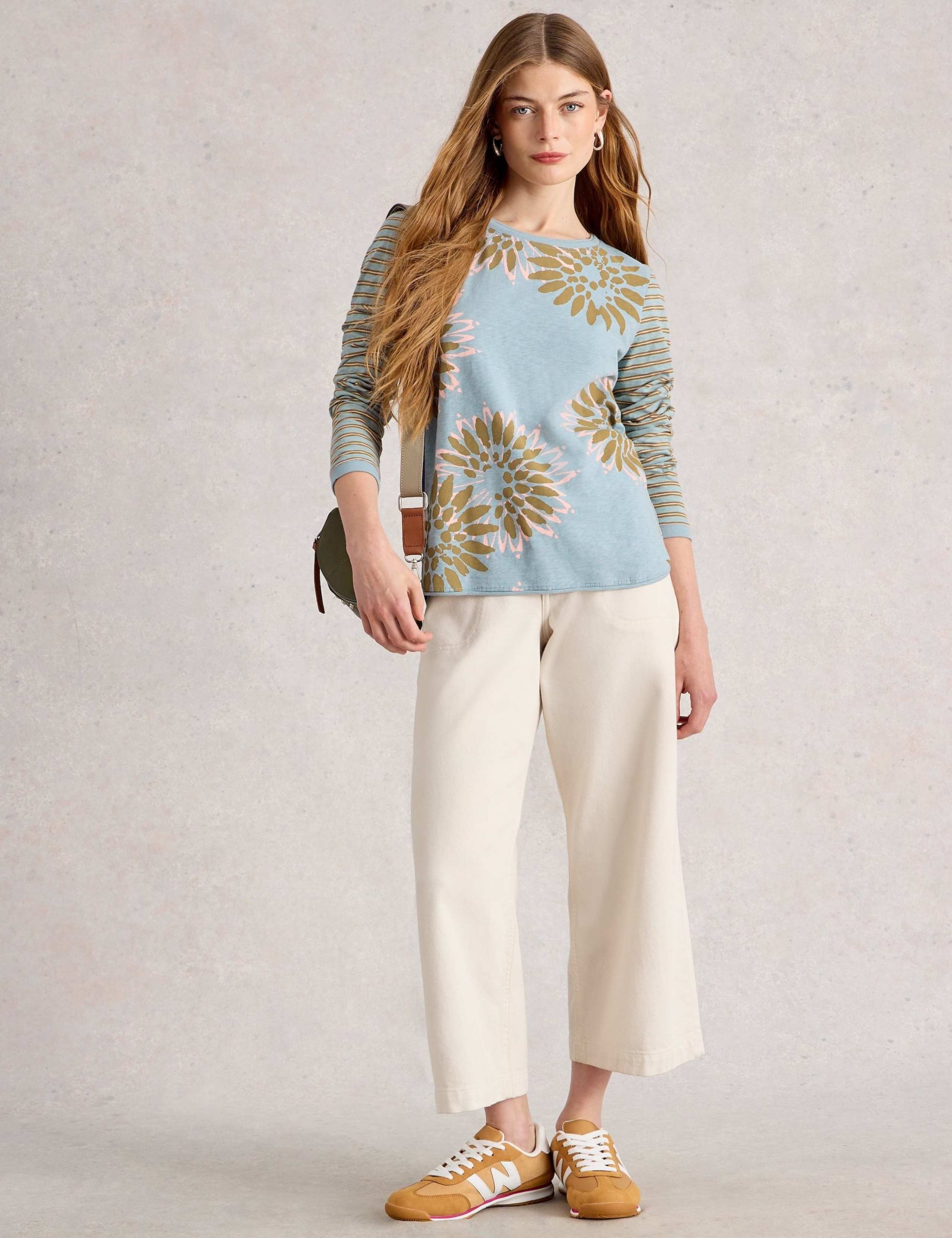 Pure Cotton Leaf Print Top