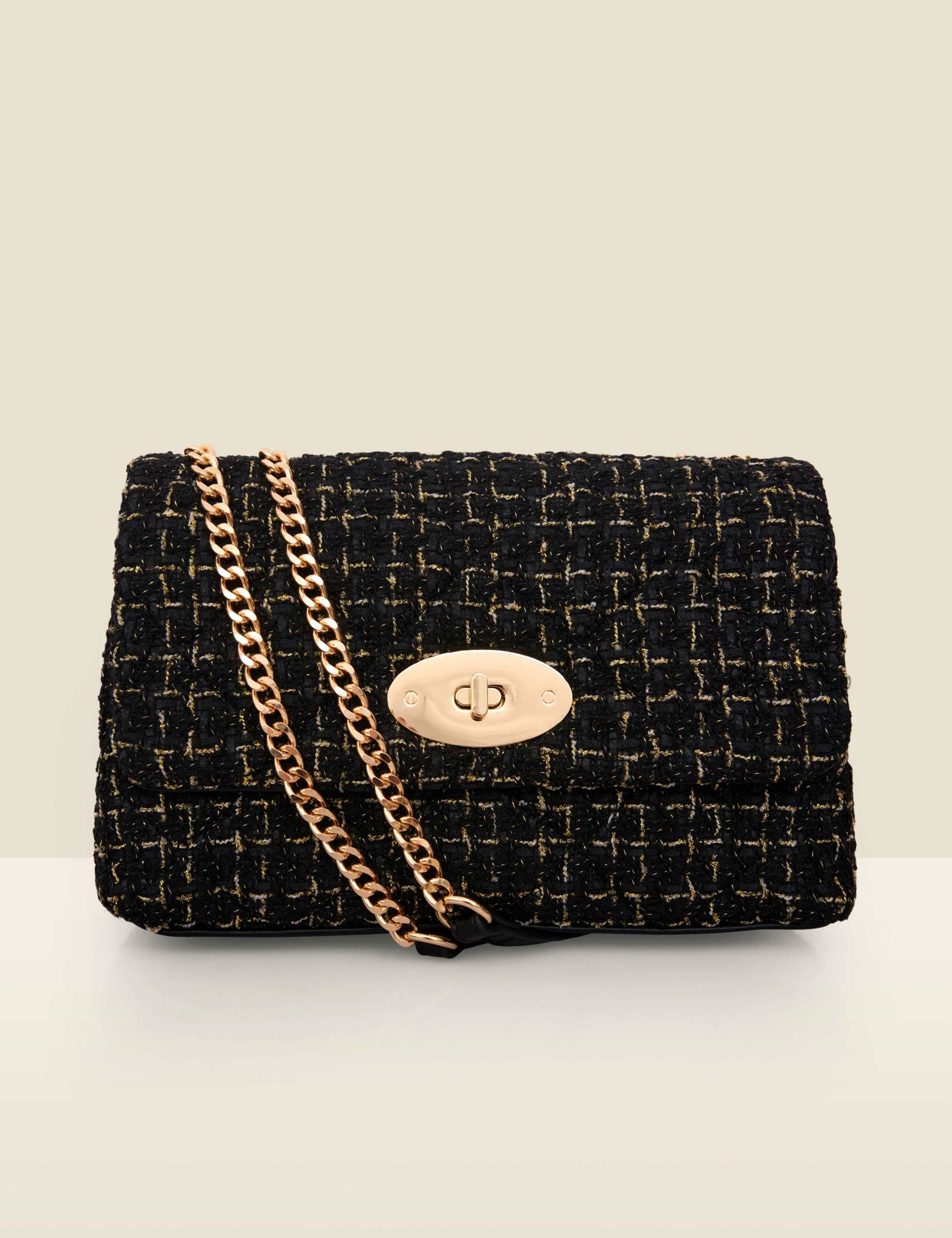 Tweed Metallic Cross Body Bag