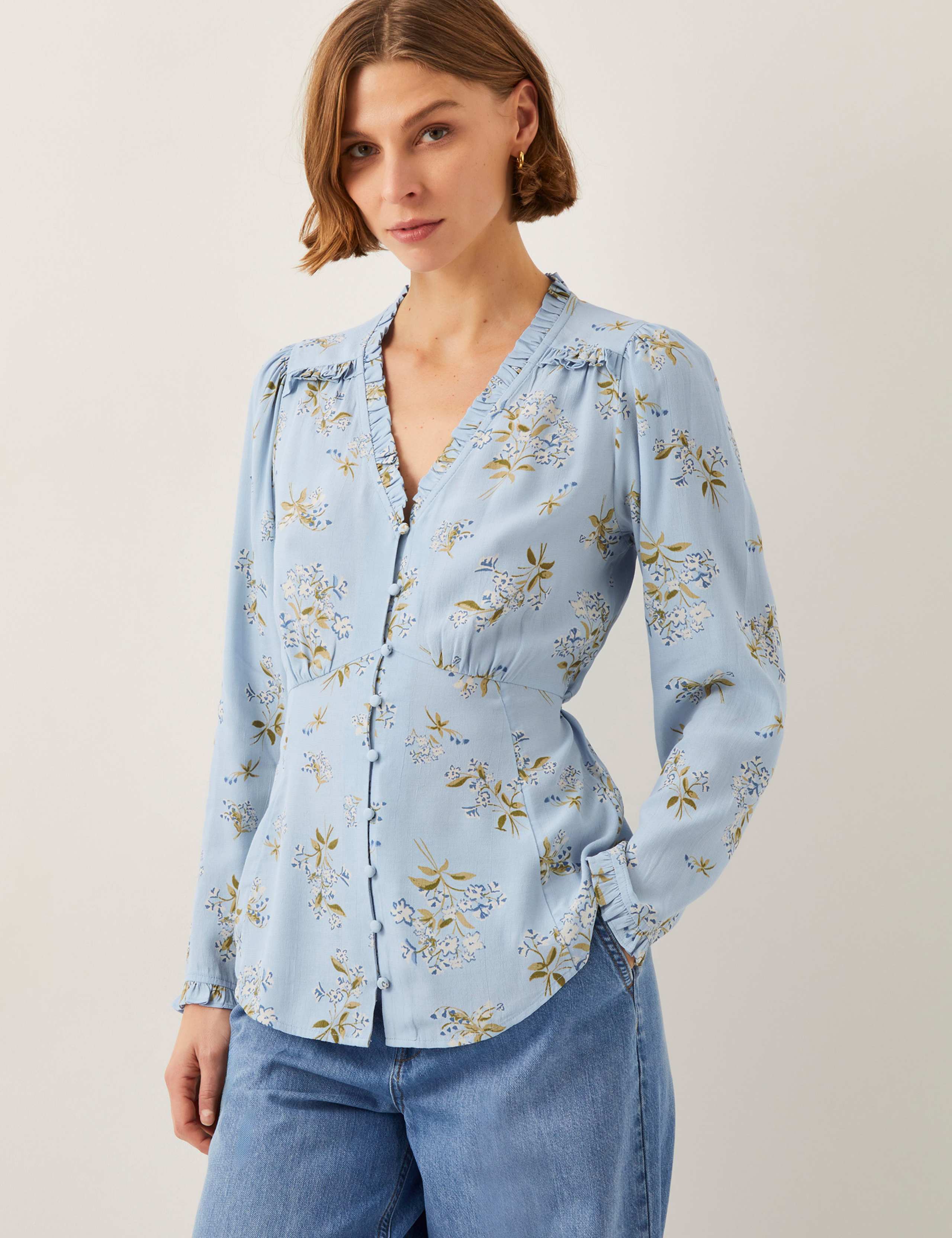 Floral V-Neck Blouse