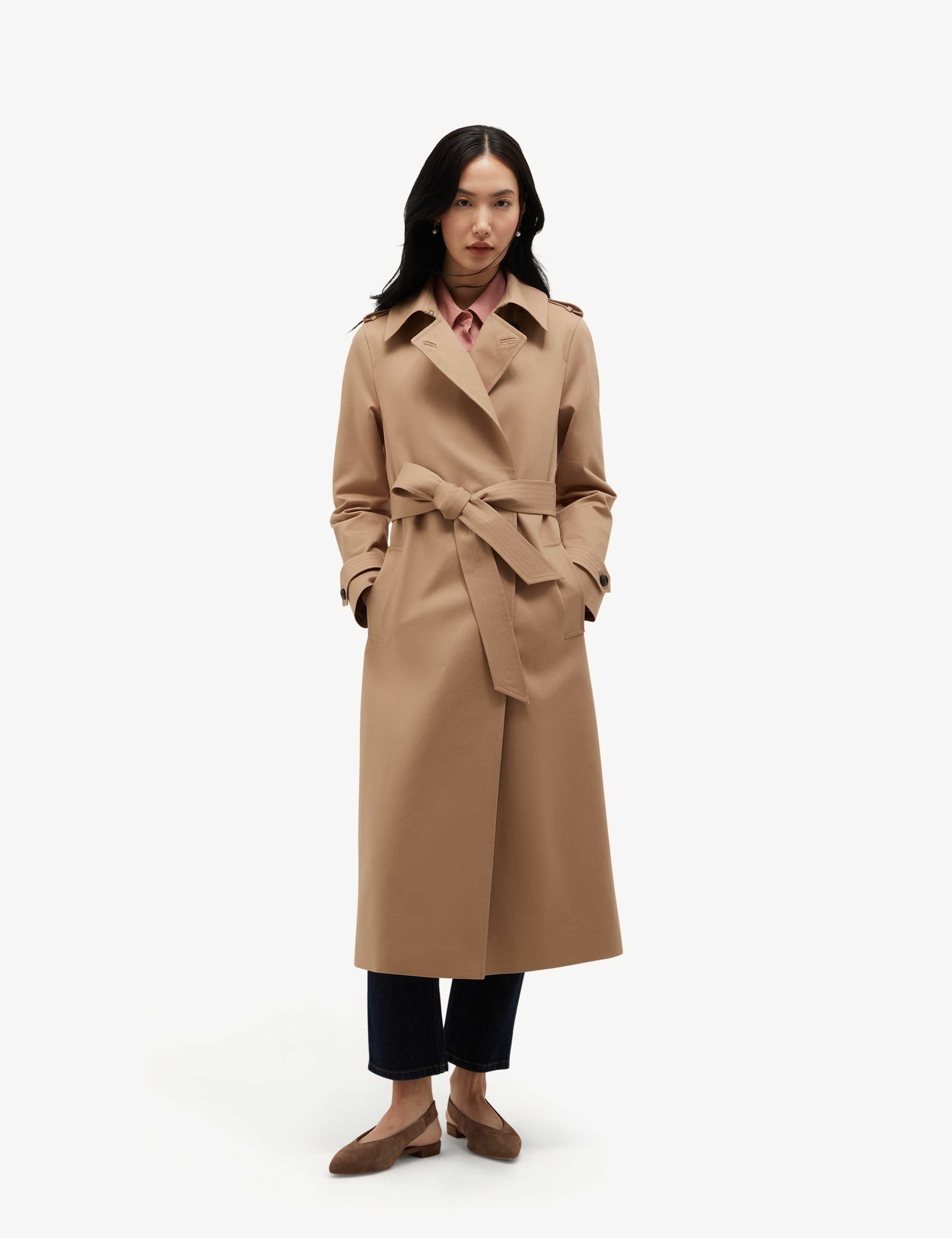 Cotton Rich Water Resistant Wrap Trench Coat