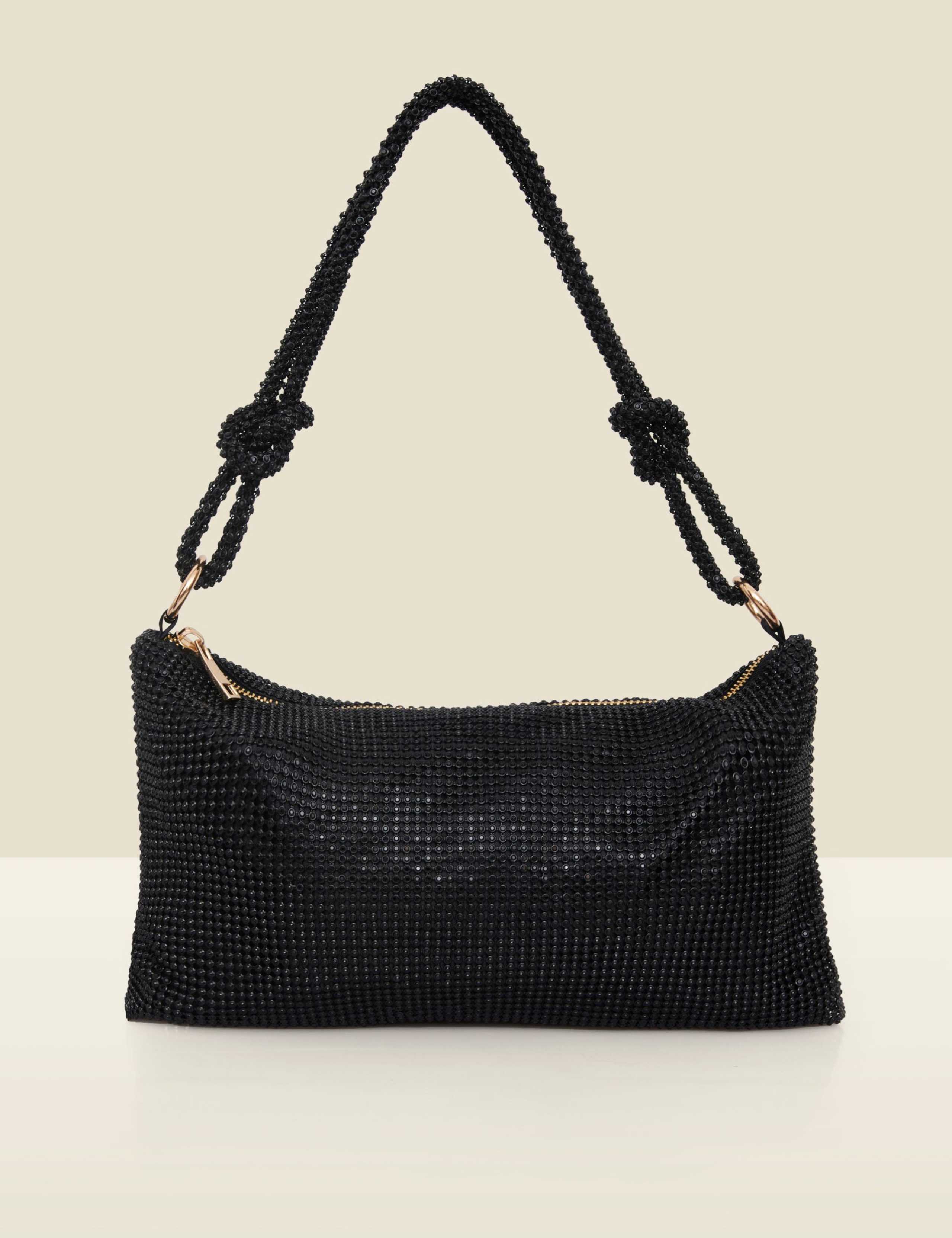 Embellished Knotted Detail Shoulder Bag