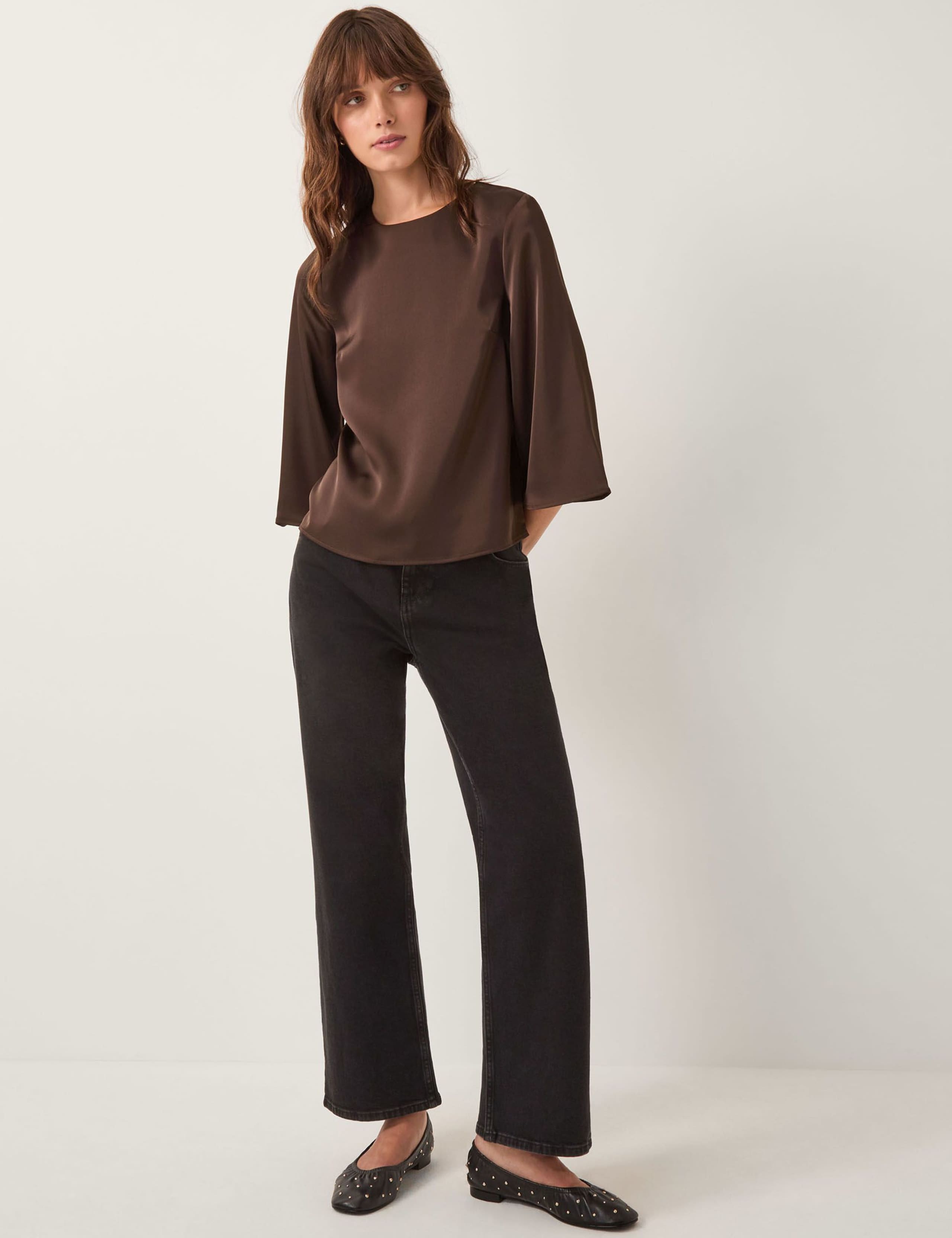 Satin Bell Sleeve Top