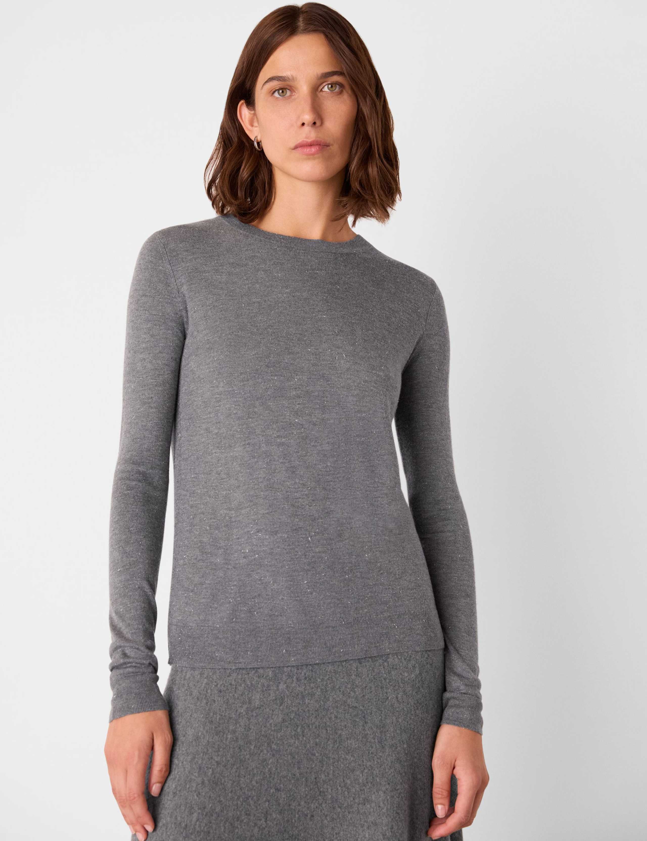 Annie Sparkly Knitted Crew Neck Jumper