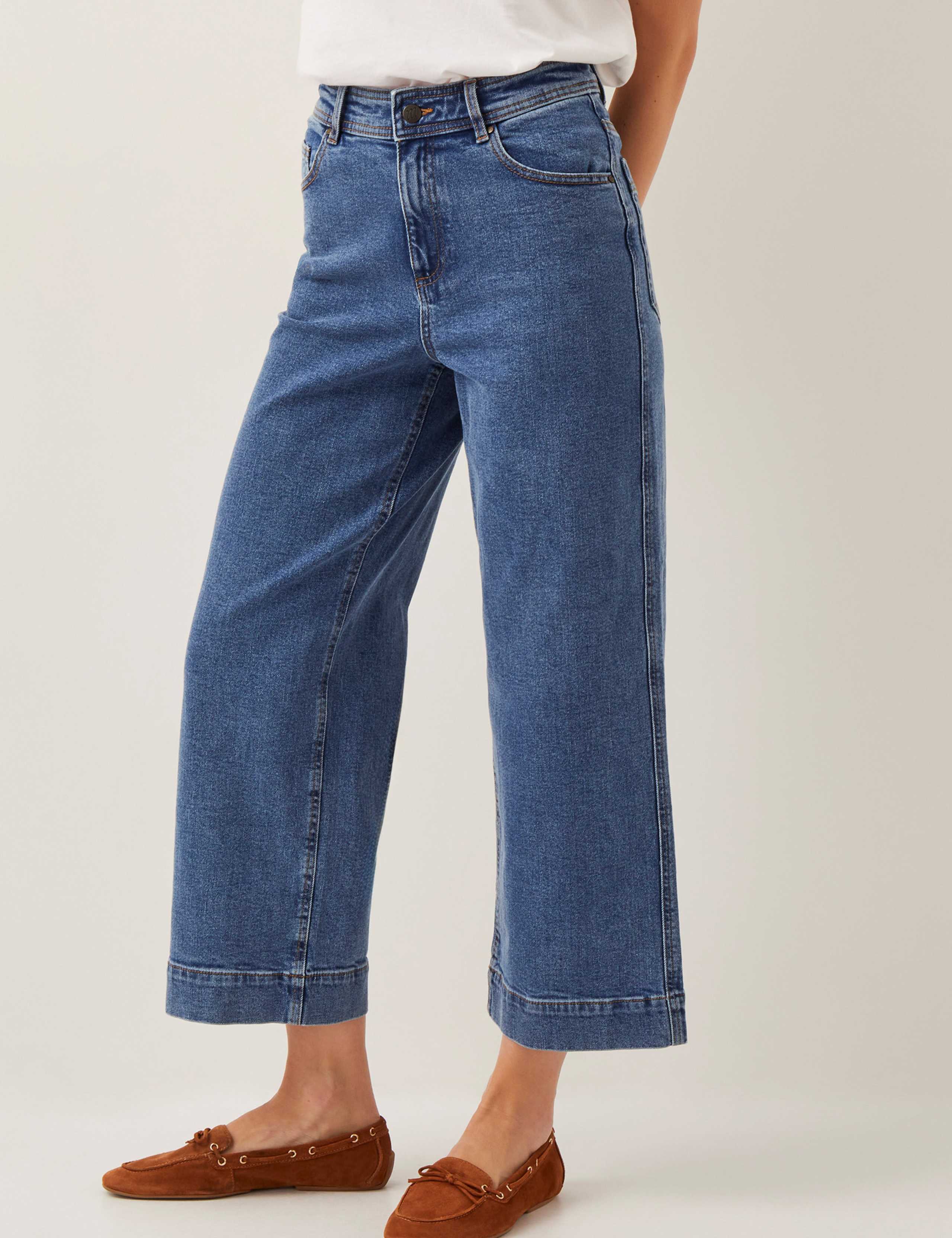 High Waisted Straight Leg Cropped Jeans