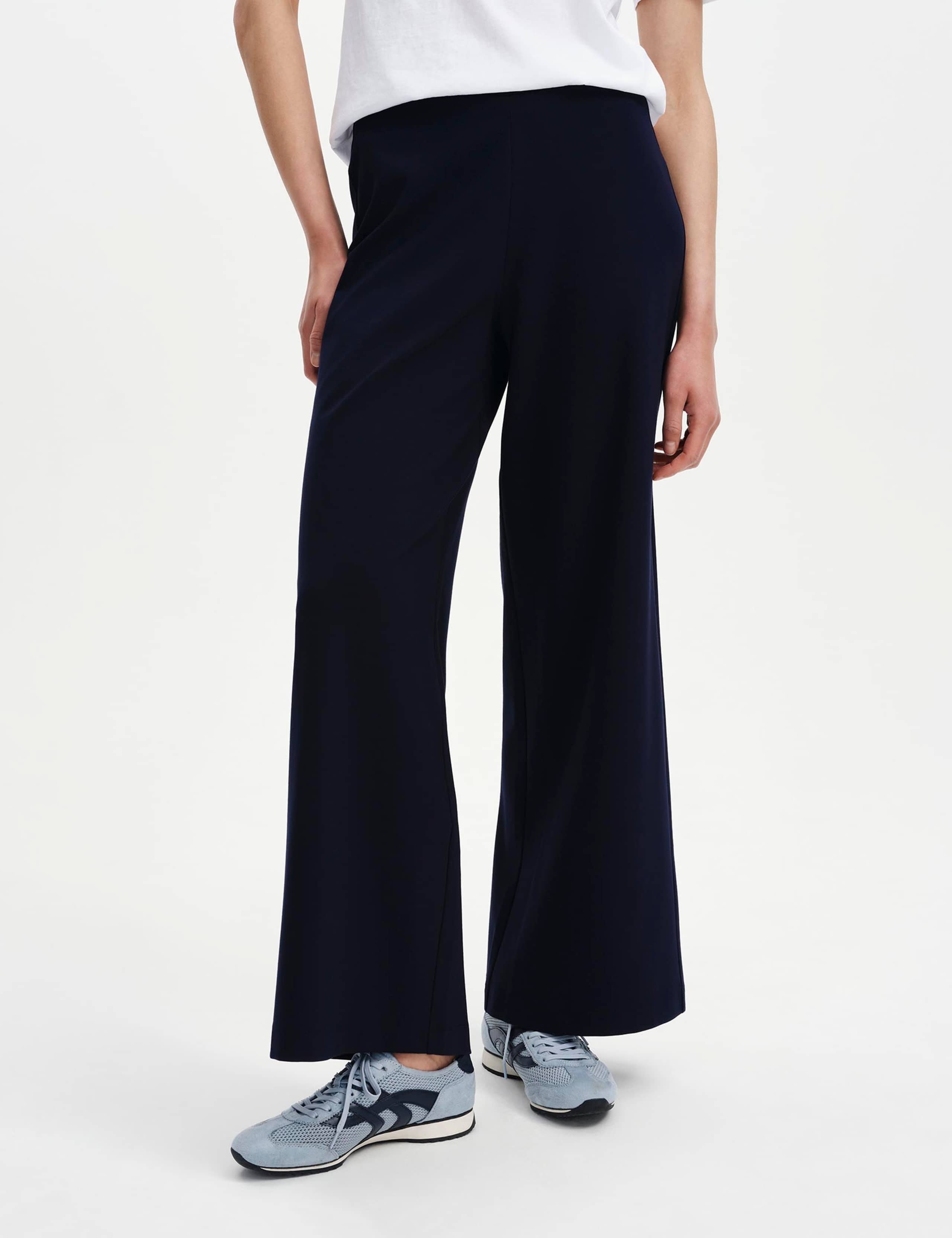 Jersey Elasticated Waist Wide Leg Trousers