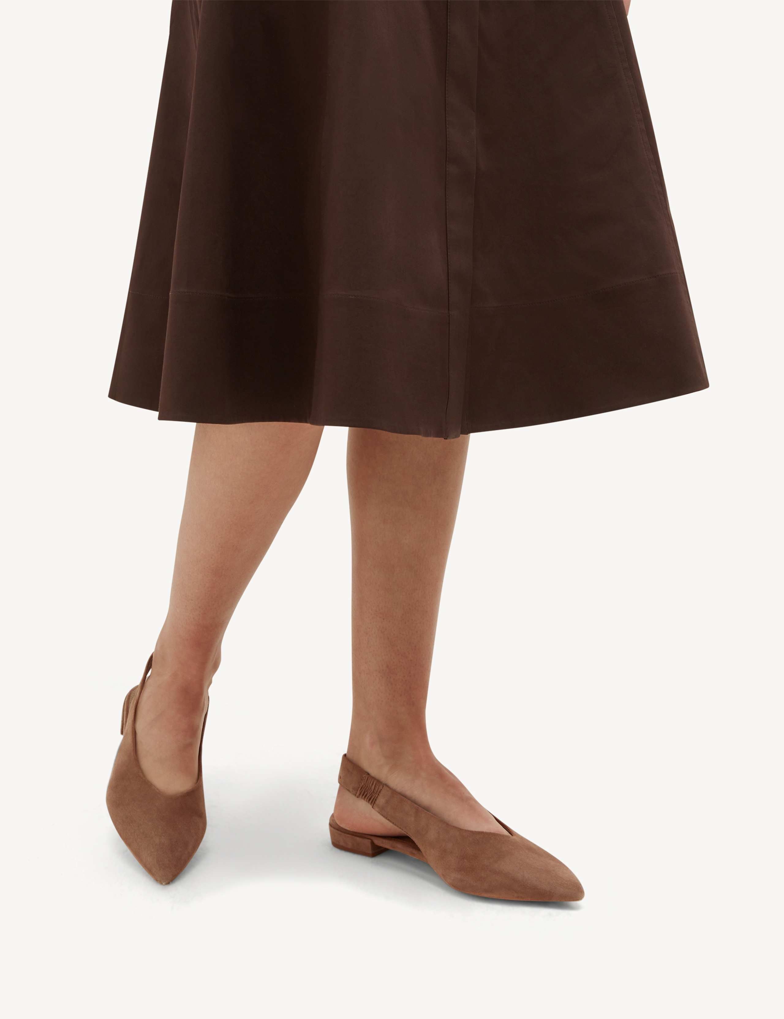 Suede Flat Pointed Slingback Sandals