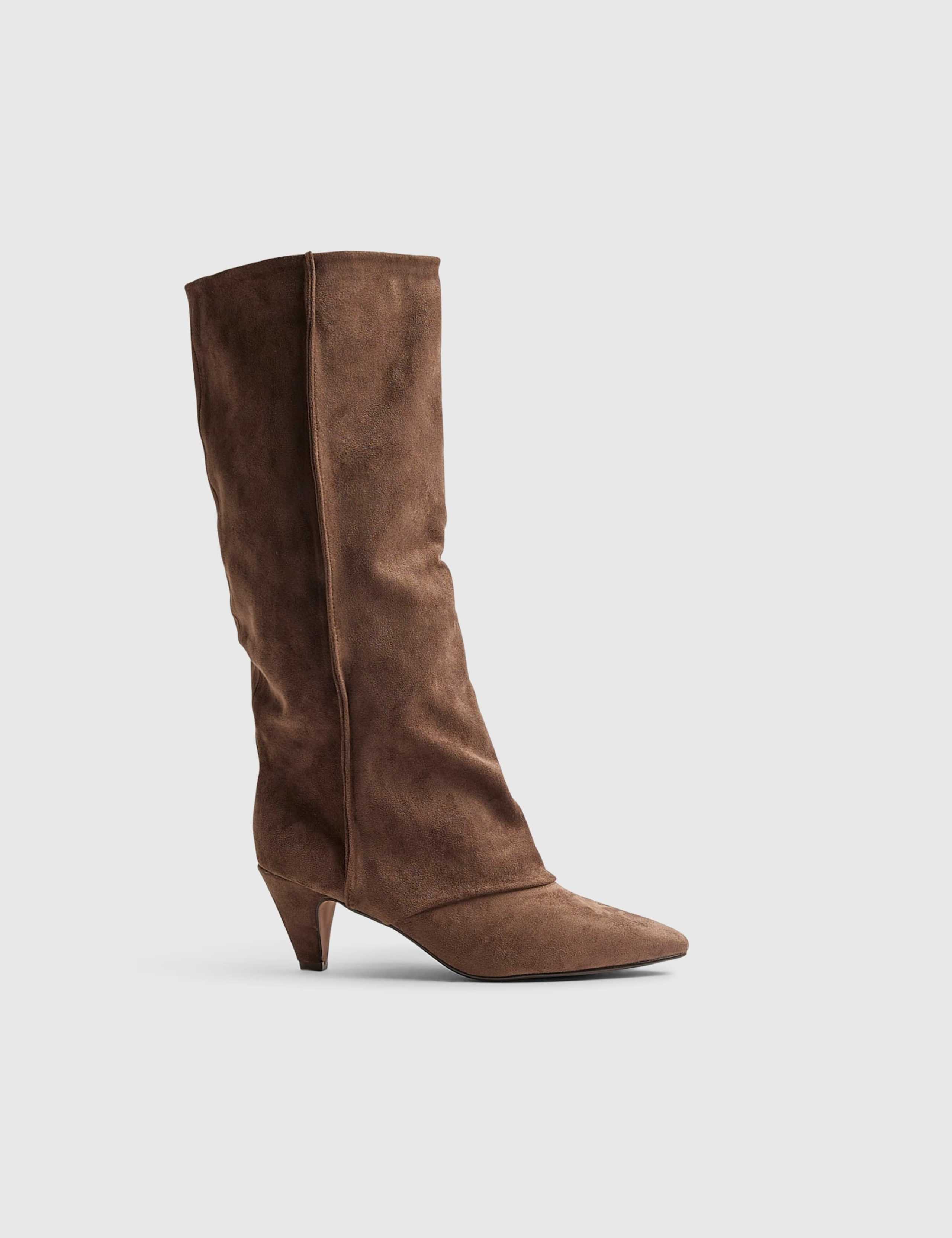 Kitten Heel Pointed Knee High Boots