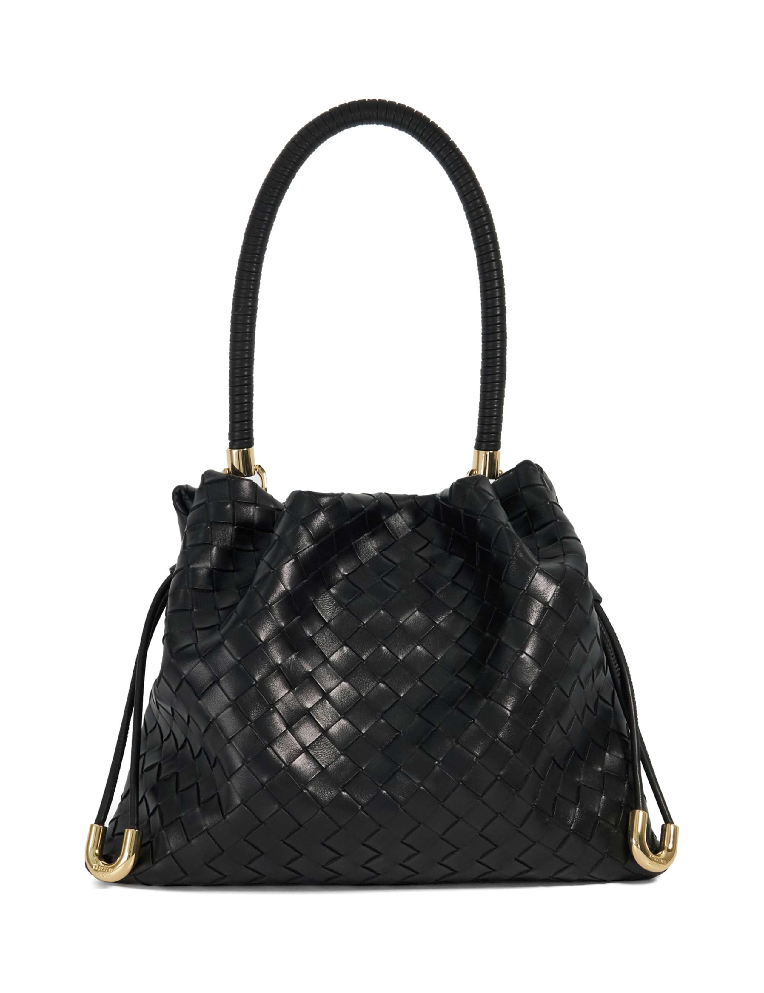 Leather Woven Grab Bag
