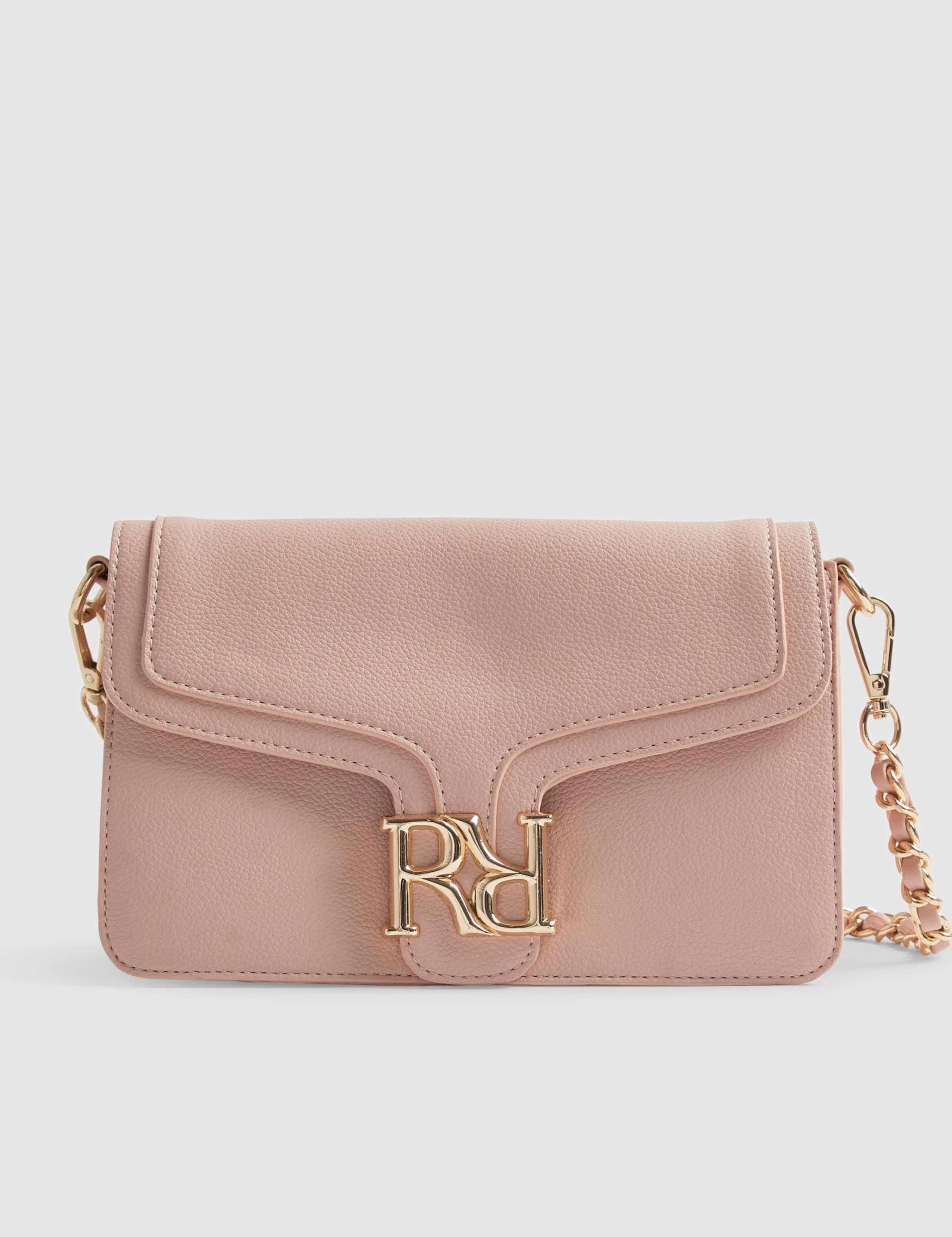 Faux Leather Flap Front Shoulder Bag
