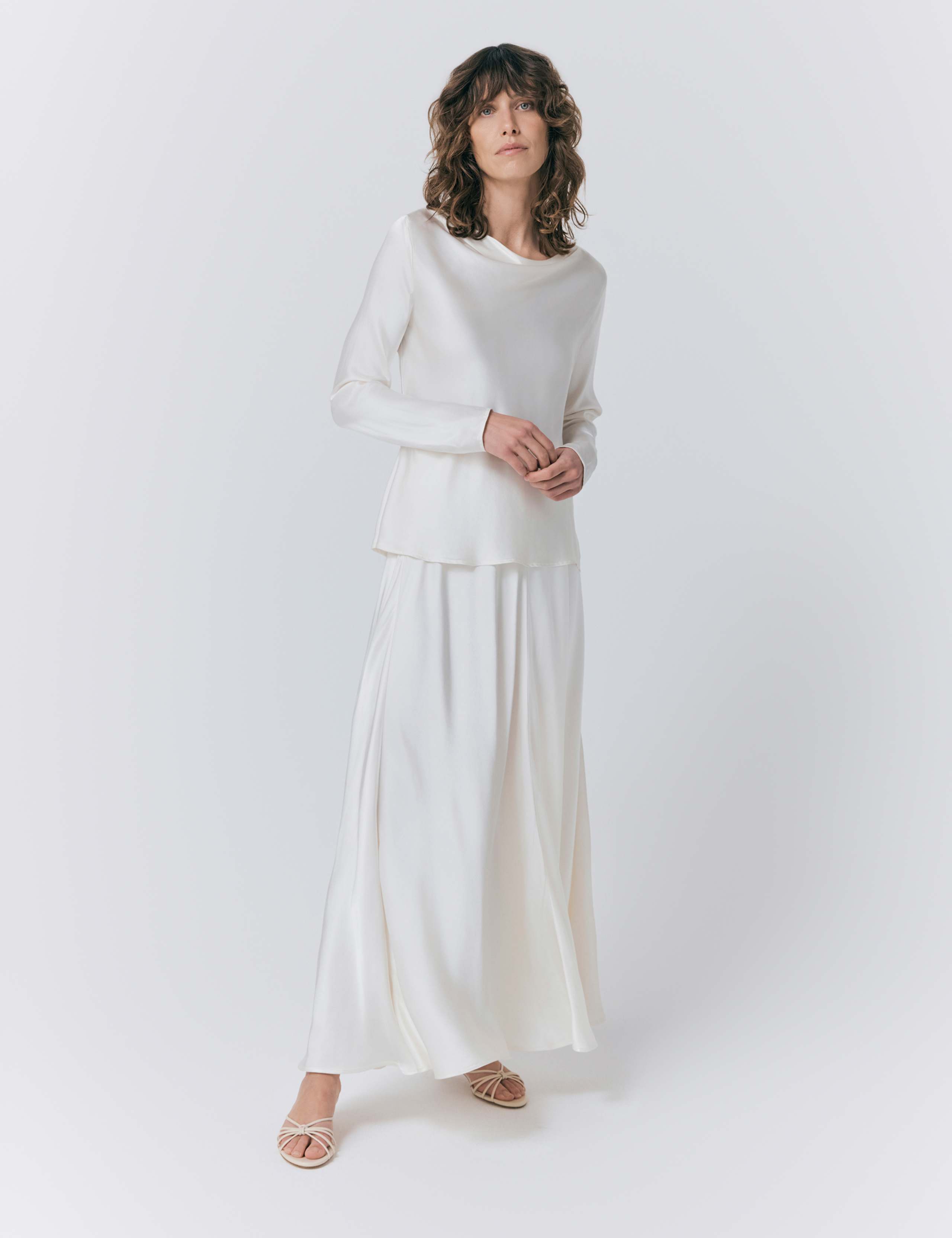 Satin Maxi Slip Skirt