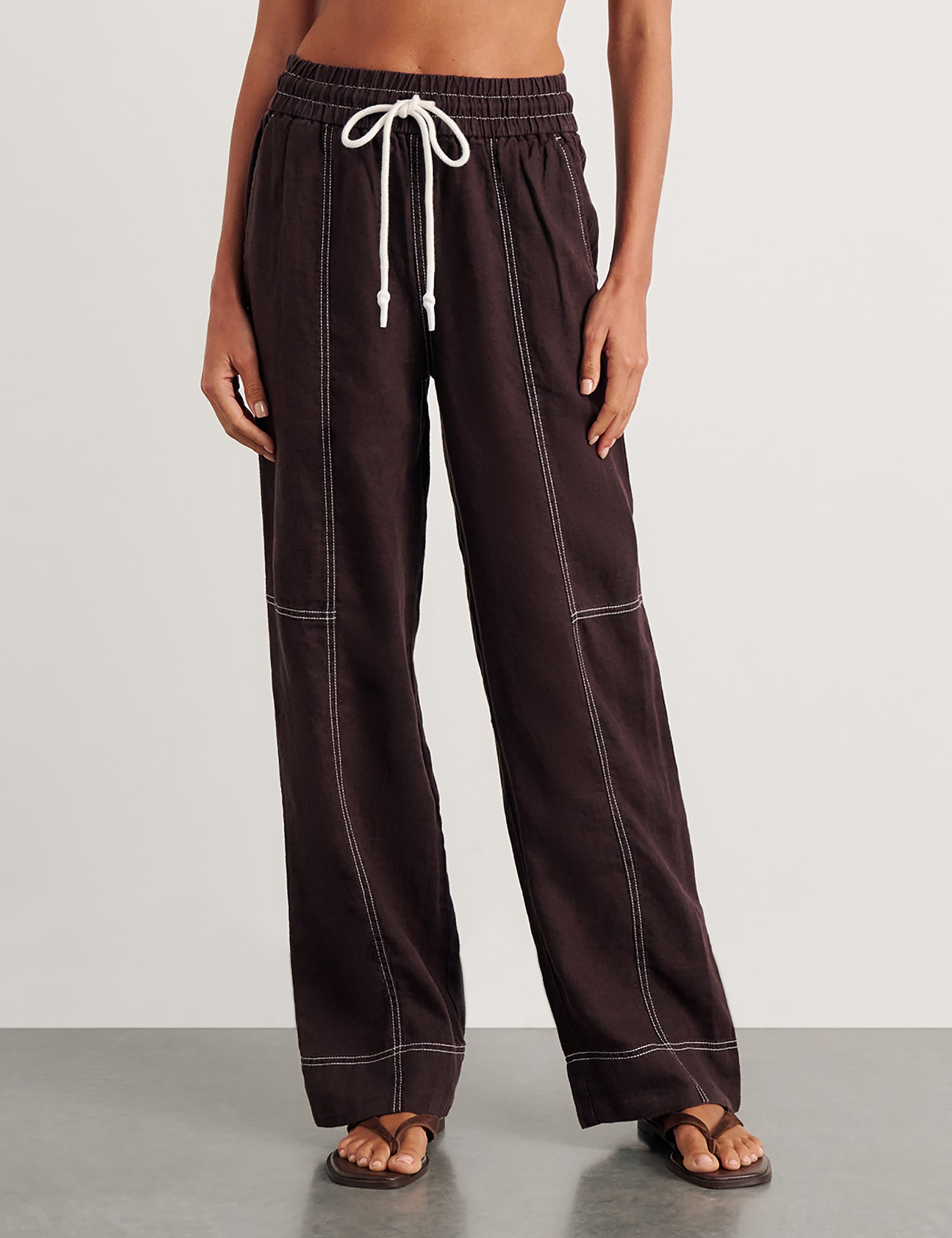 Pure Linen Wide Leg Trousers