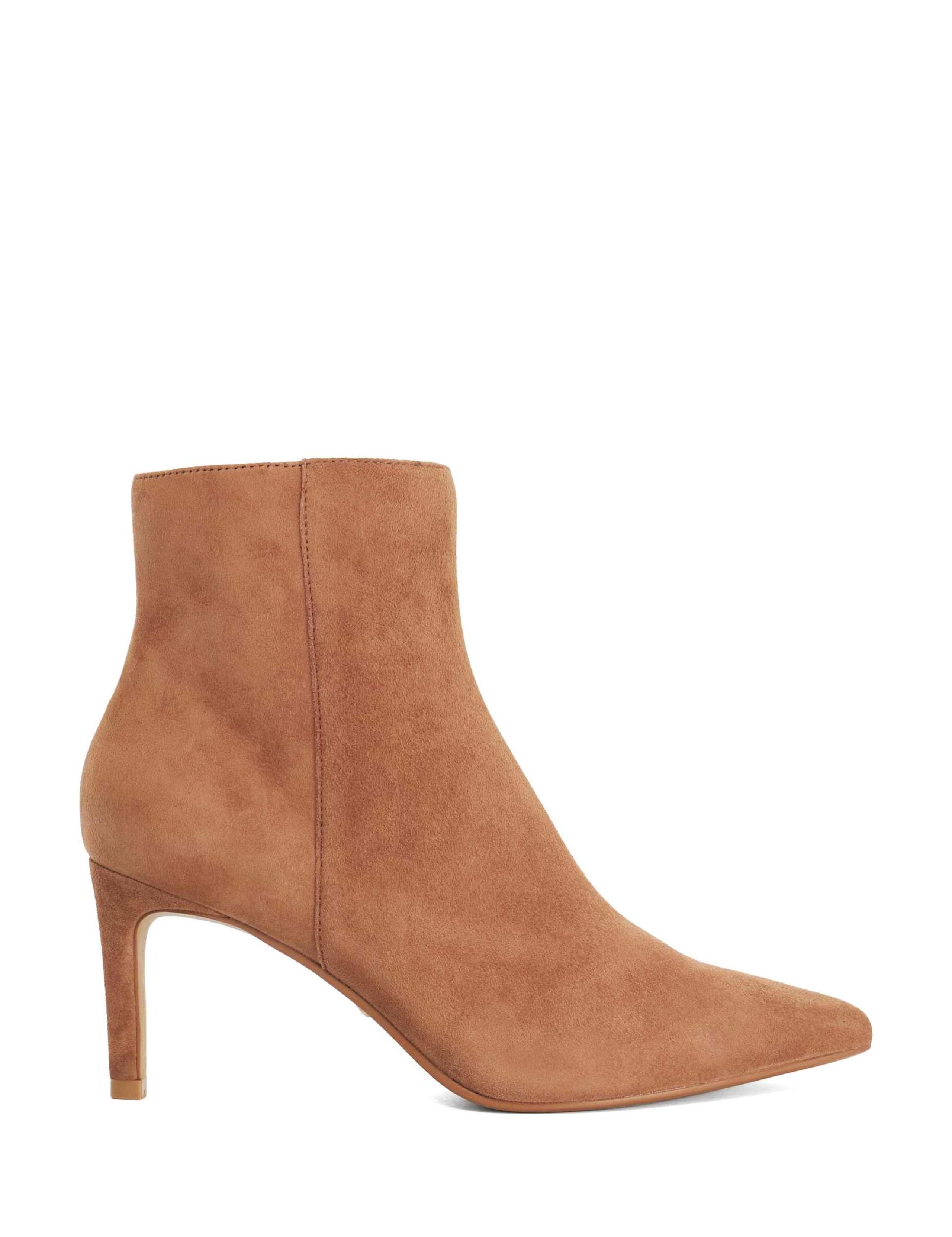 Suede Stiletto Heel Pointed Toe Ankle Boots