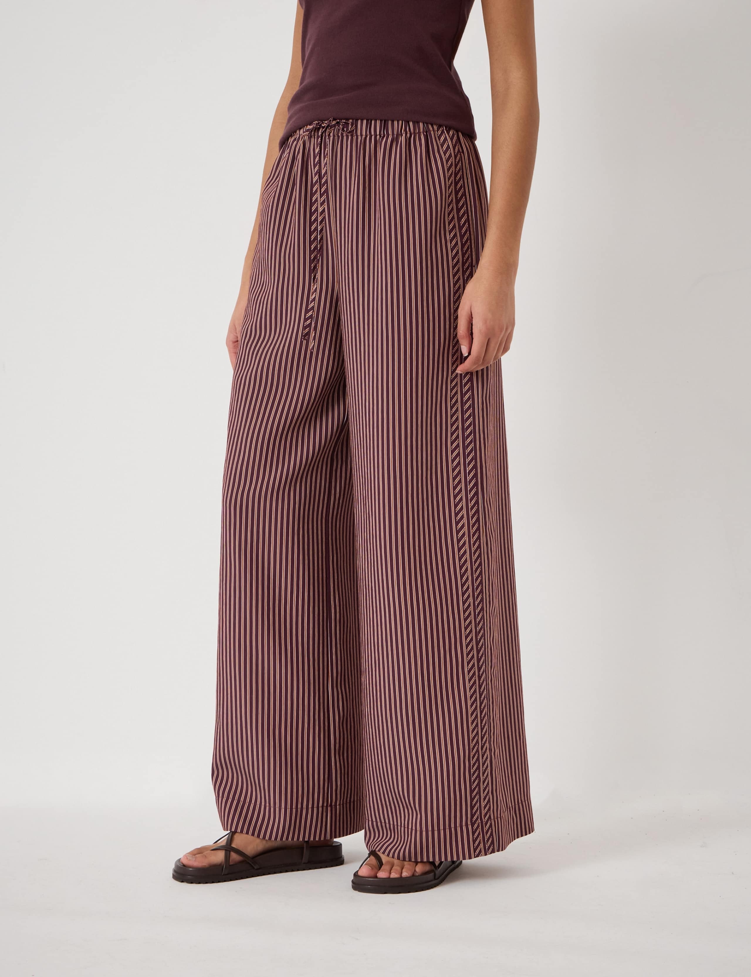 Striped Wide Leg Trousers