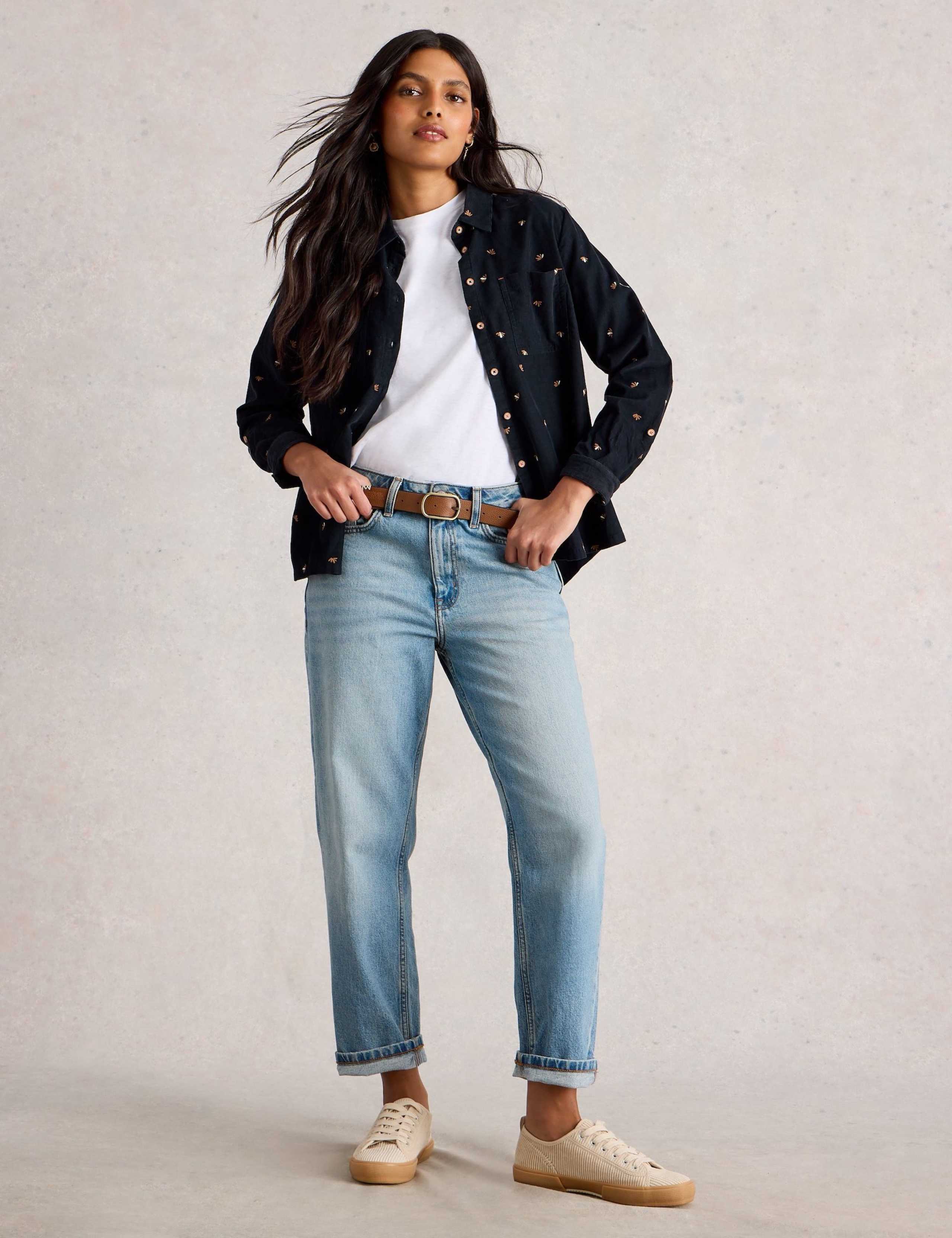 Cord Embroidered Collared Shirt