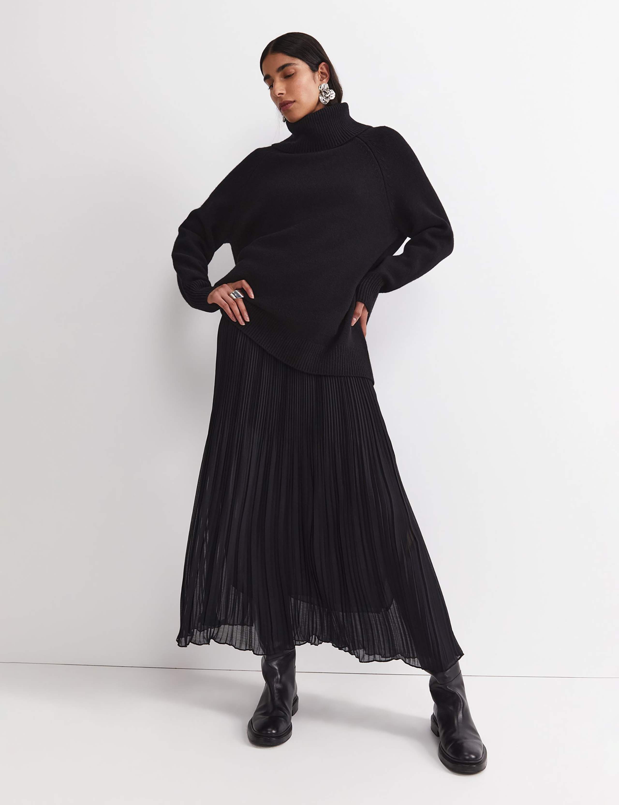 Pleated Midi Skirt