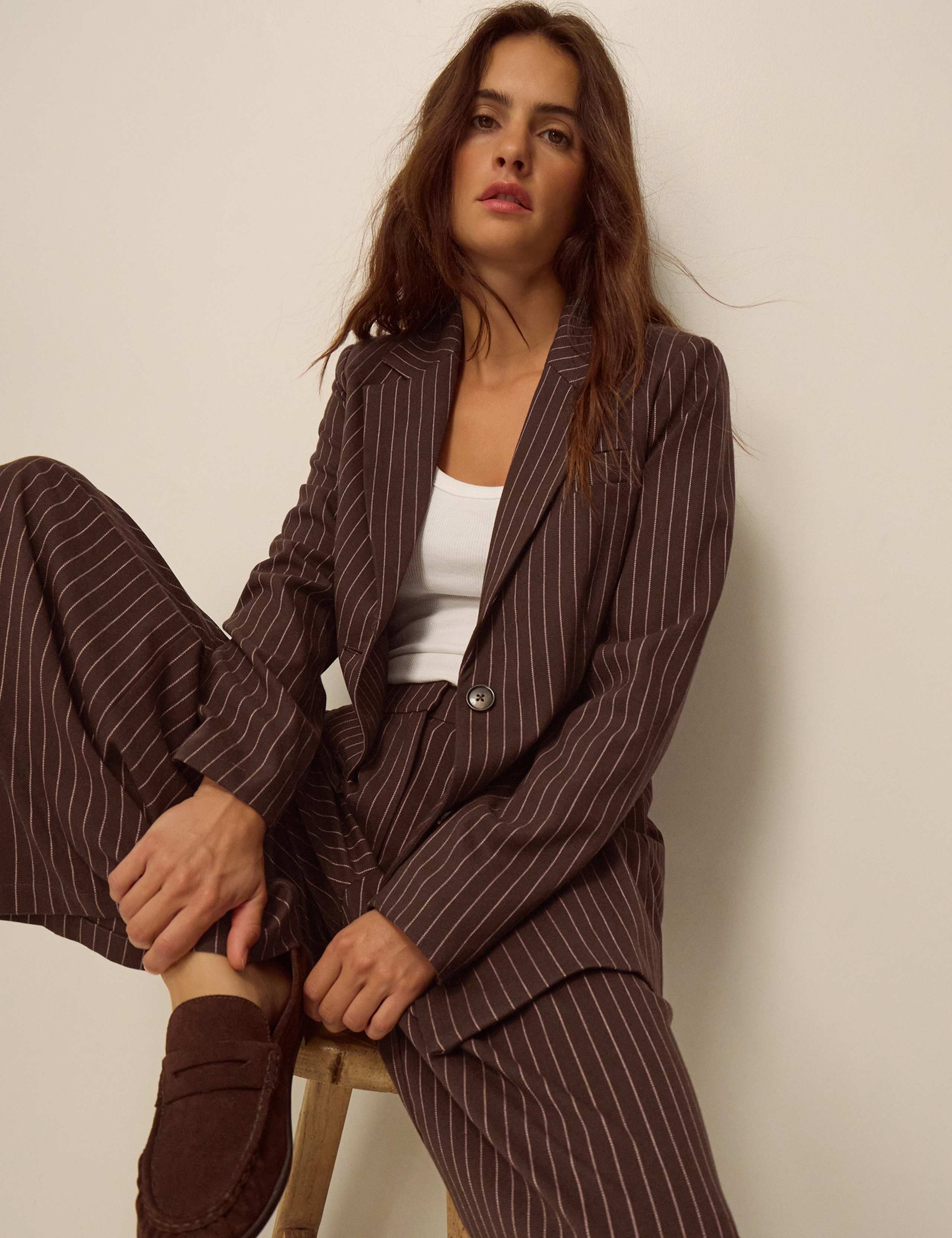 Pinstripe Single Breasted Jacket