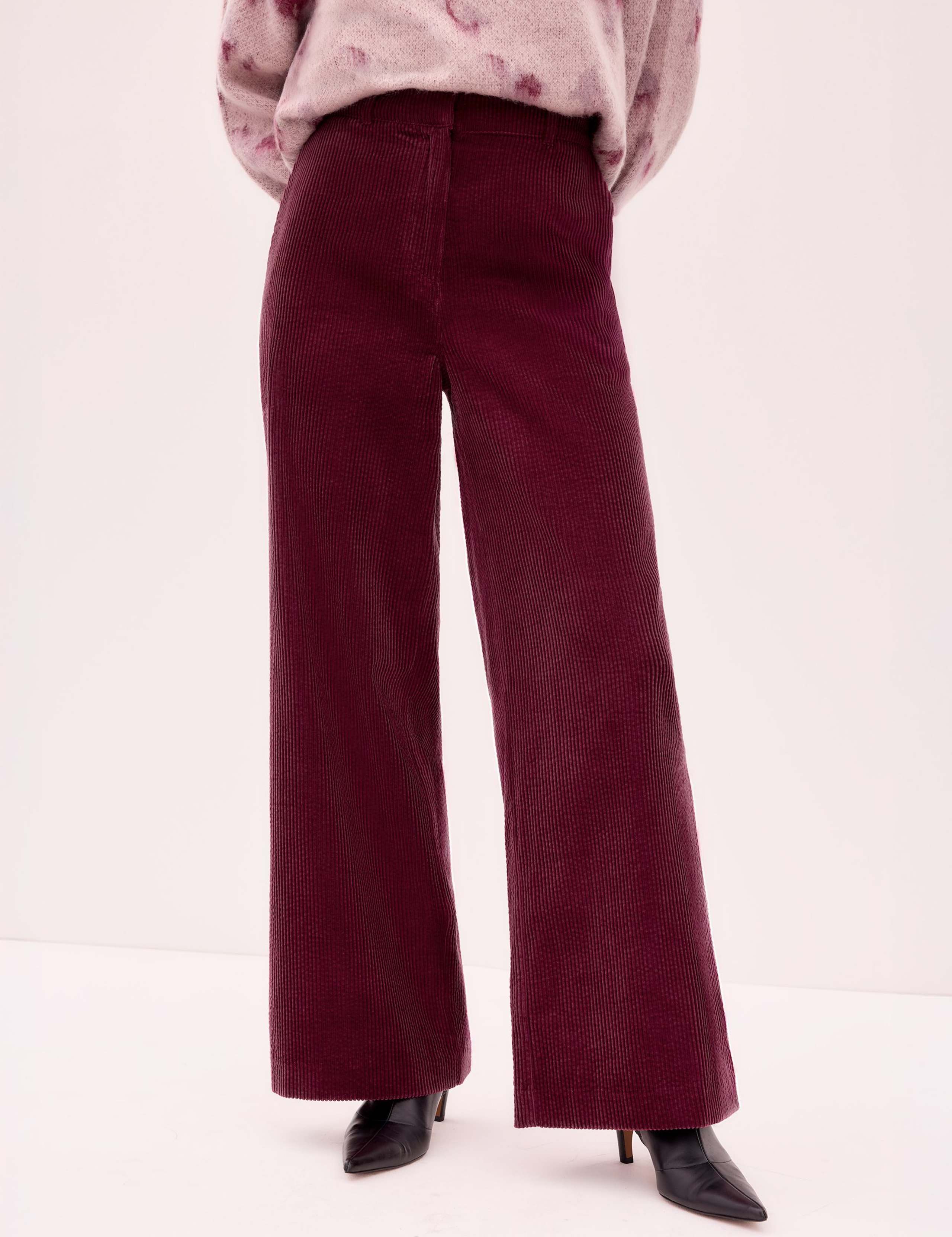Pure Cotton Cord Wide Leg Trousers
