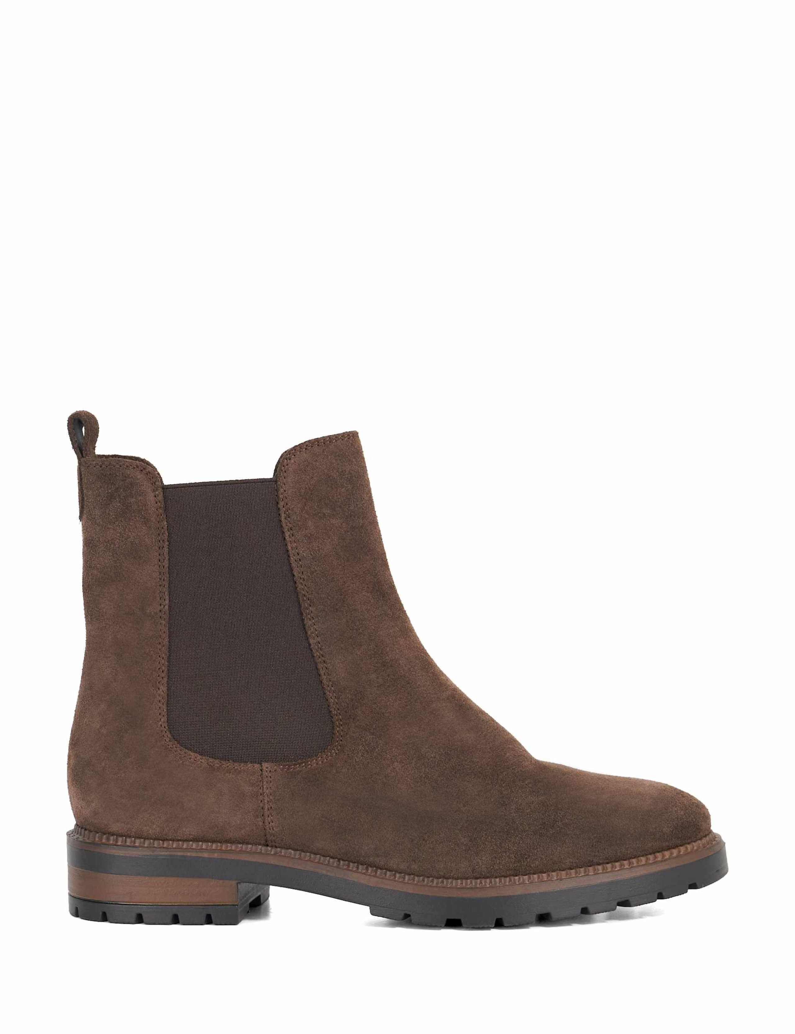 Leather Chelsea Block Heel Boots