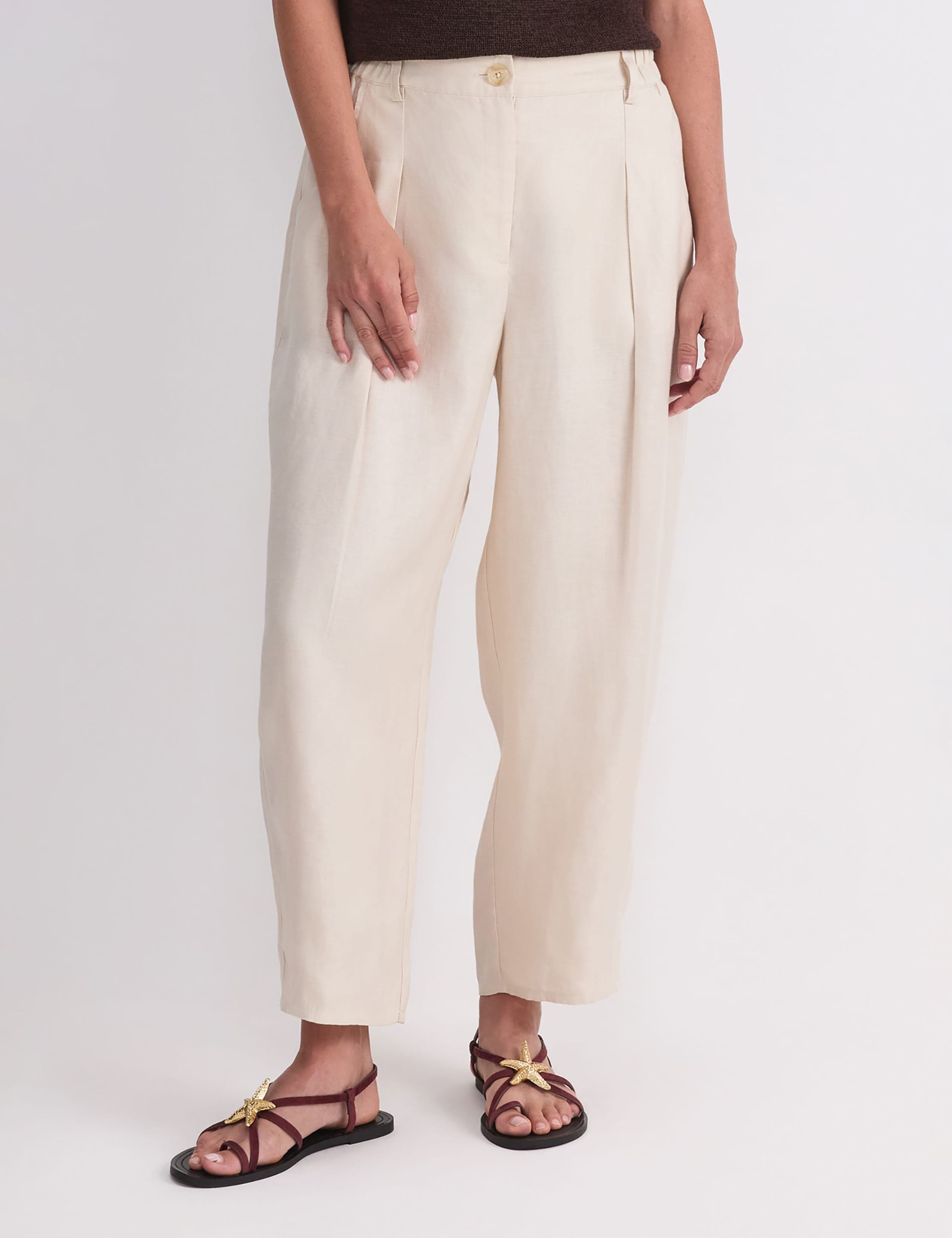 Pure Linen Straight Leg Chinos
