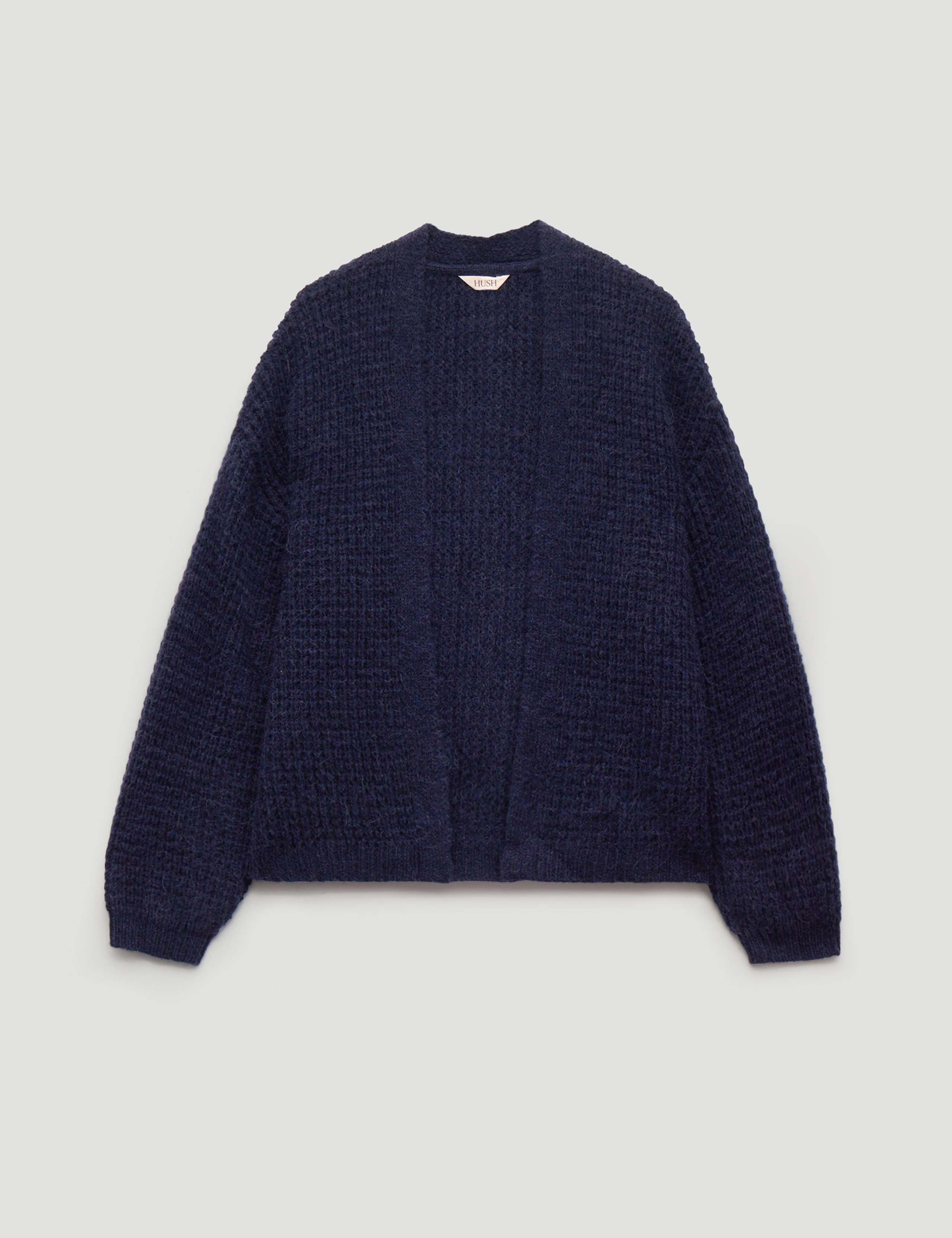 Wool Blend Textured Relaxed Cardigan