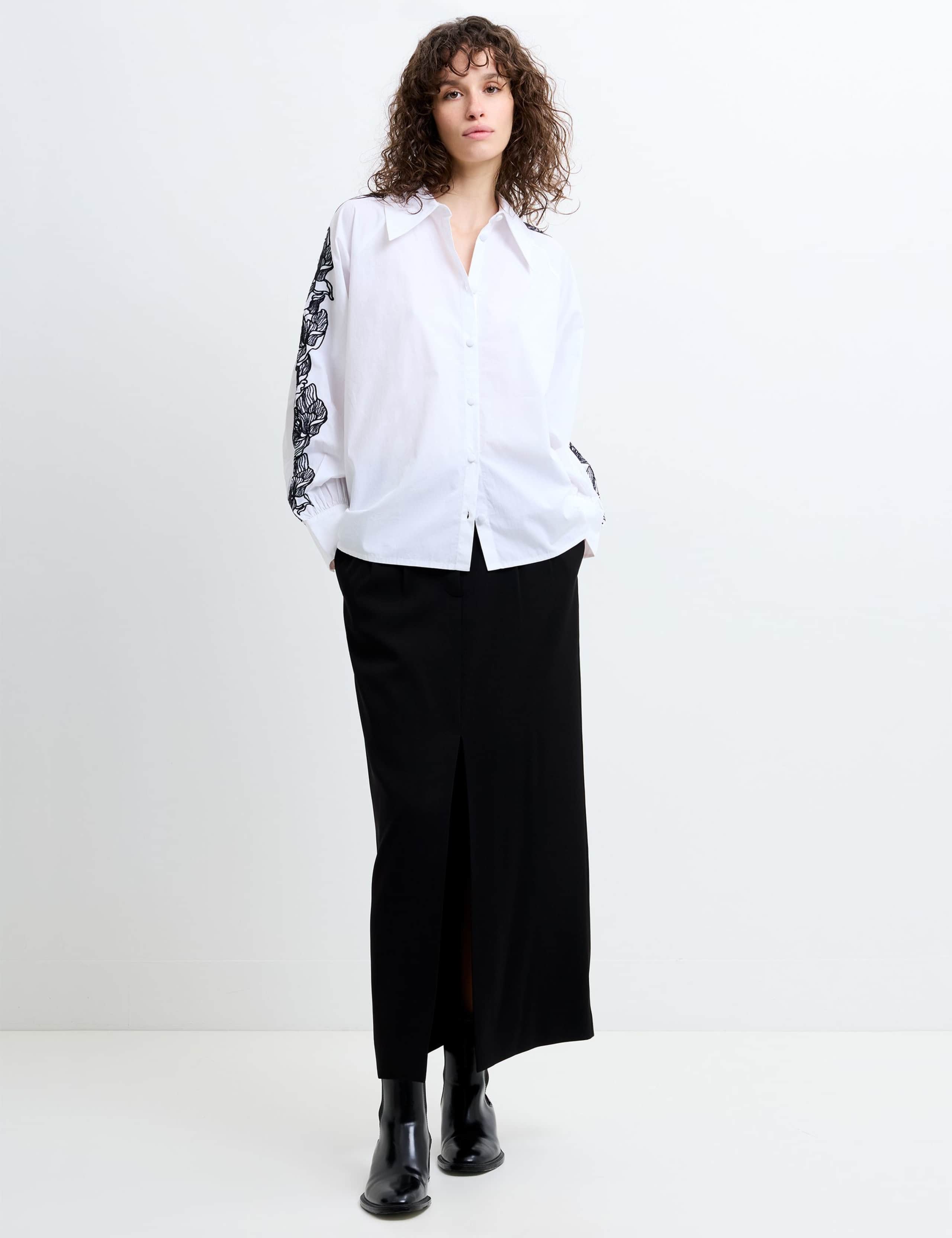 Pure Cotton Embroidered Collared Shirt