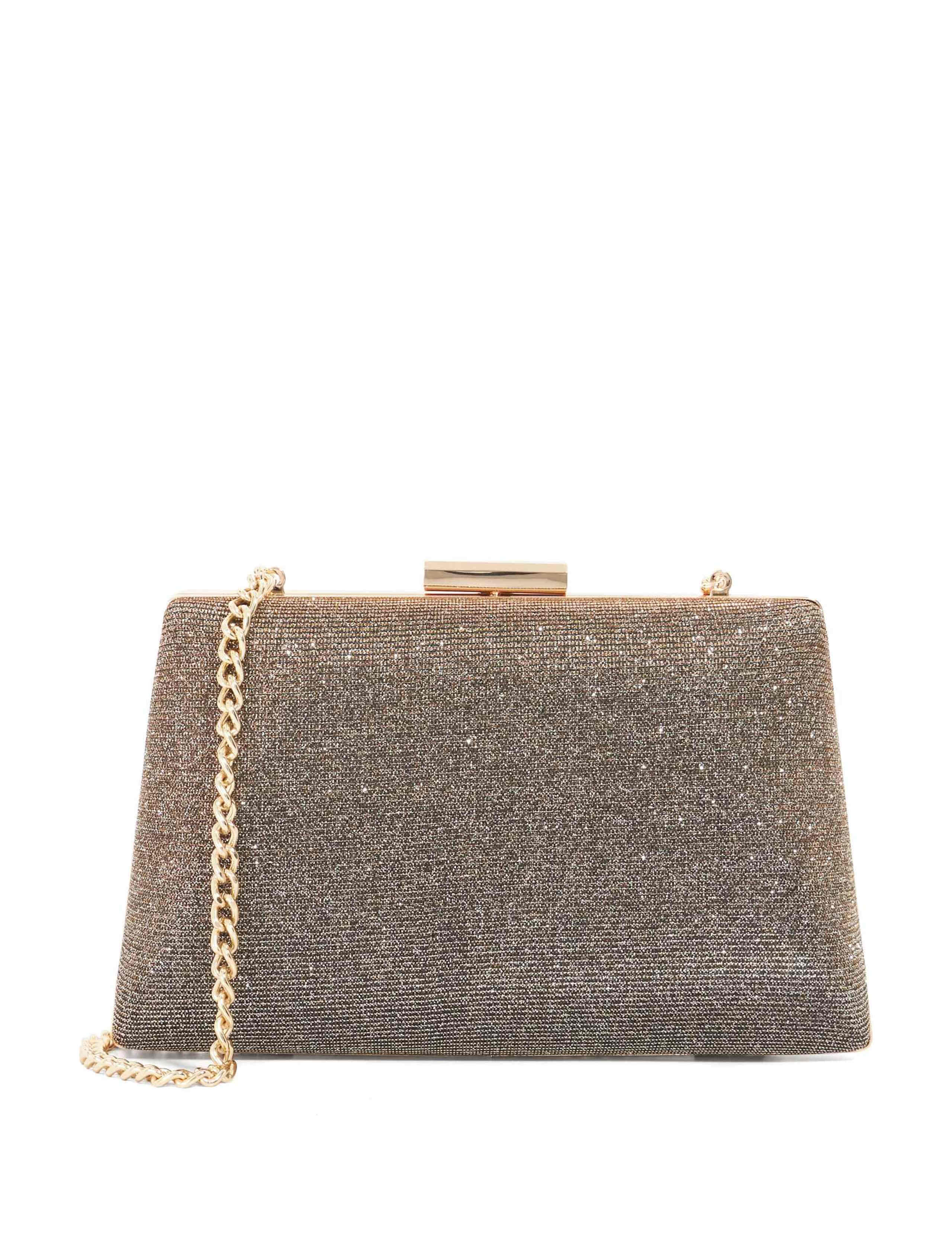 Metallic Angled Clutch Bag