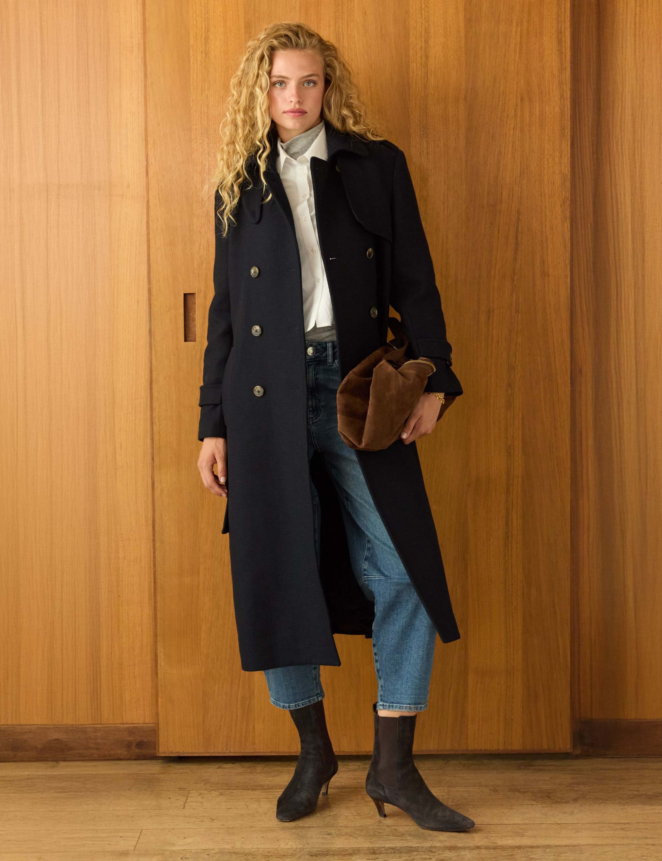 Wool Rich Longline Trench Coat