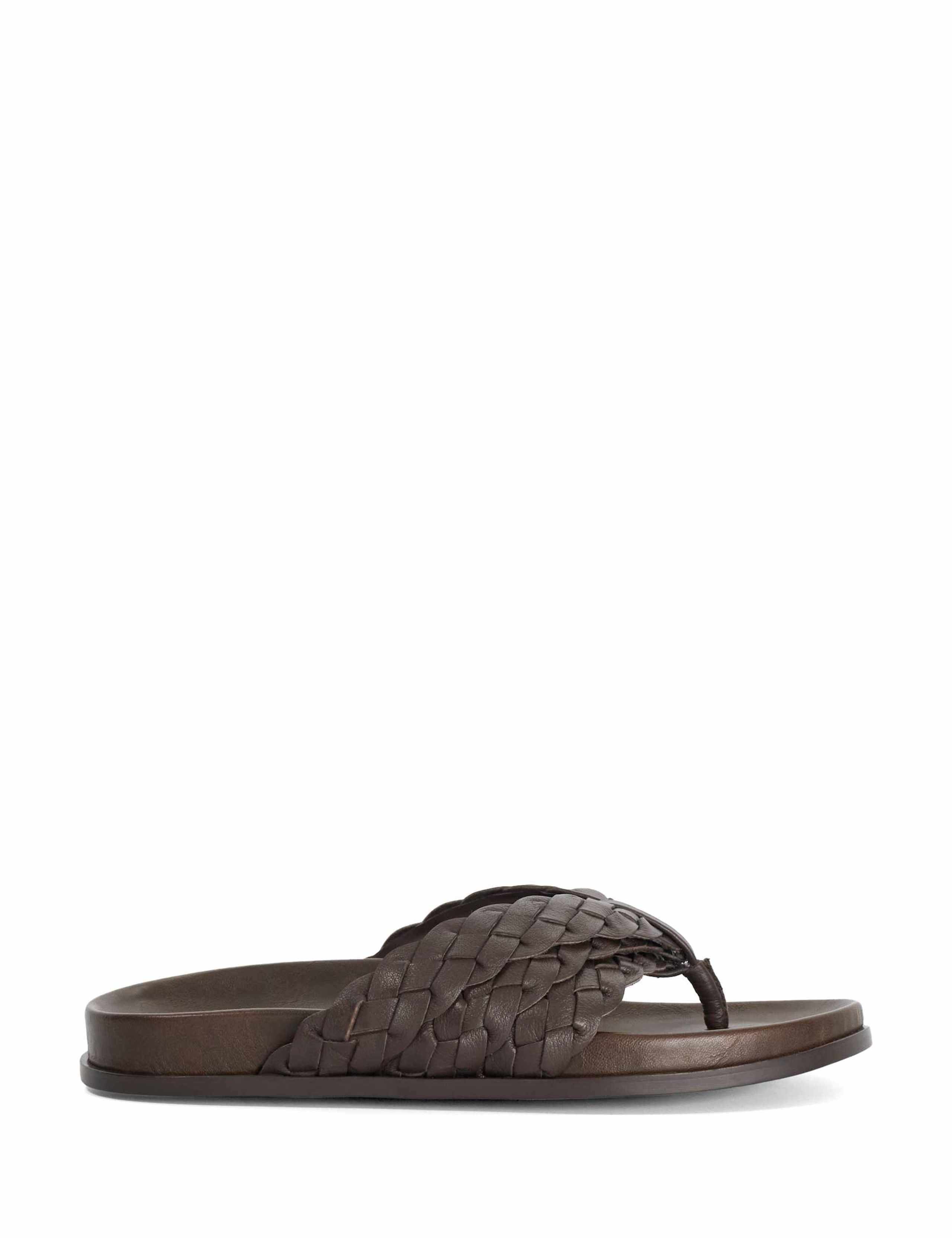 Leather Woven Falt Sandals
