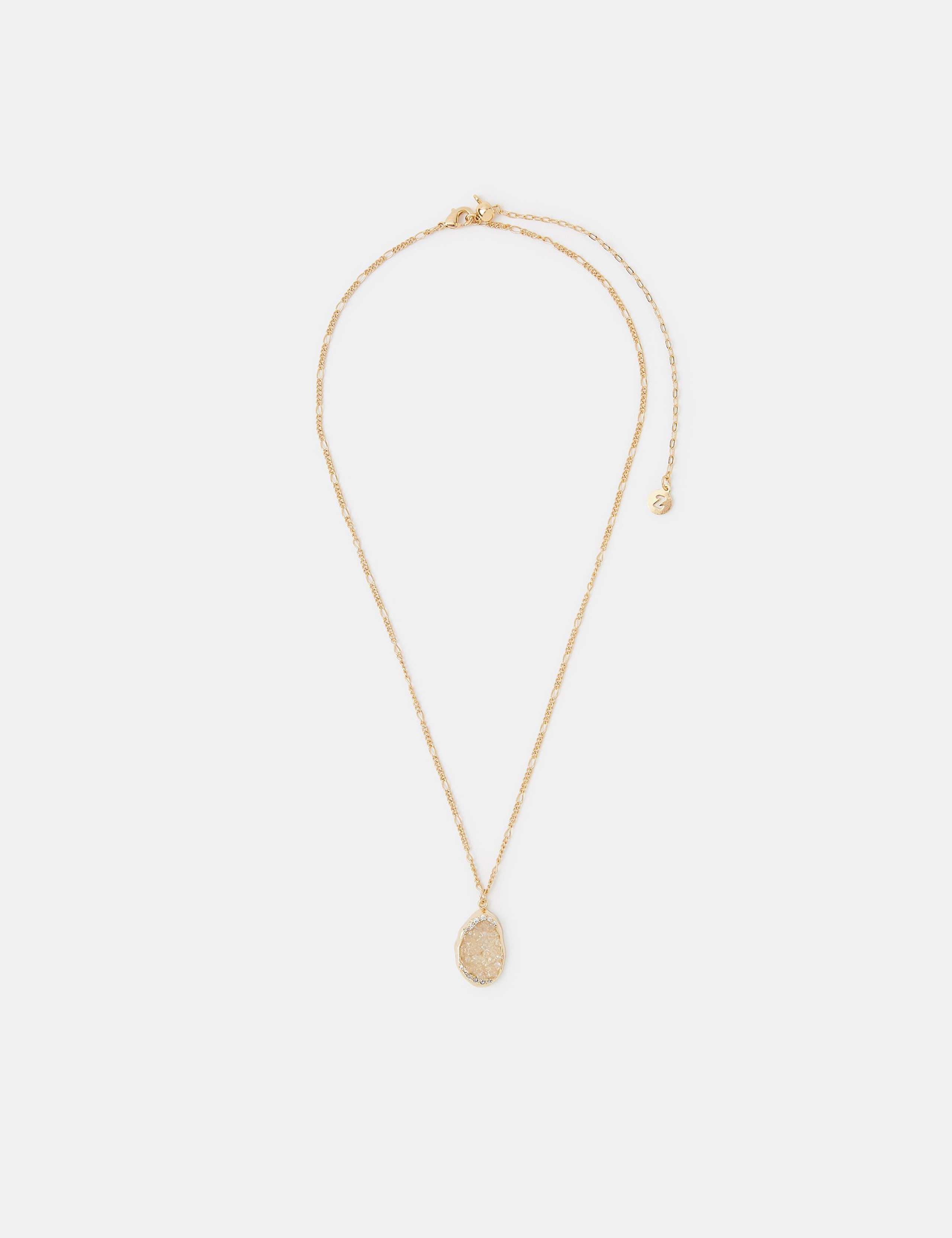 14ct Gold-Plated Drusy Pendant Necklace
