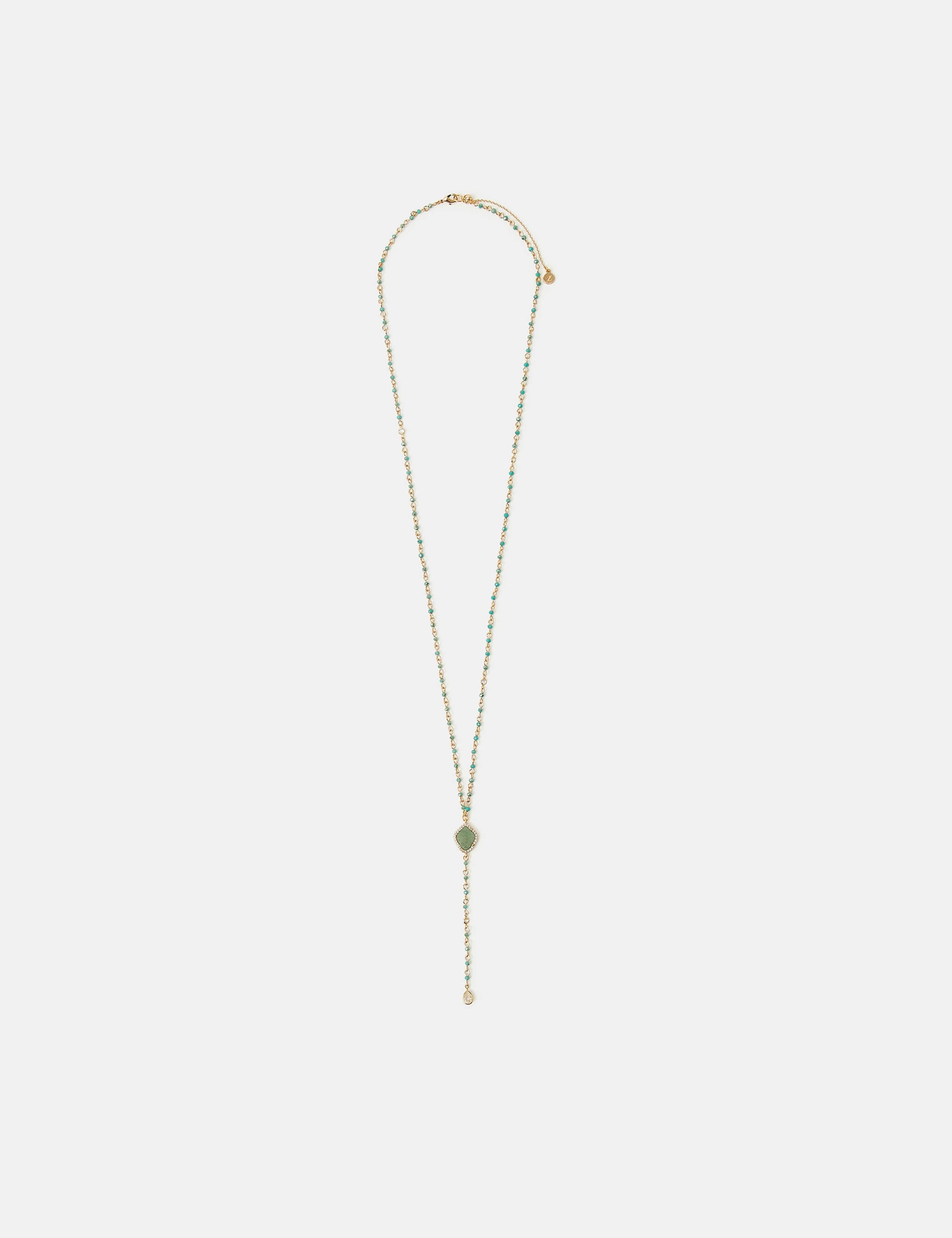 14ct Gold Plated Aventurine Pendant Lariat