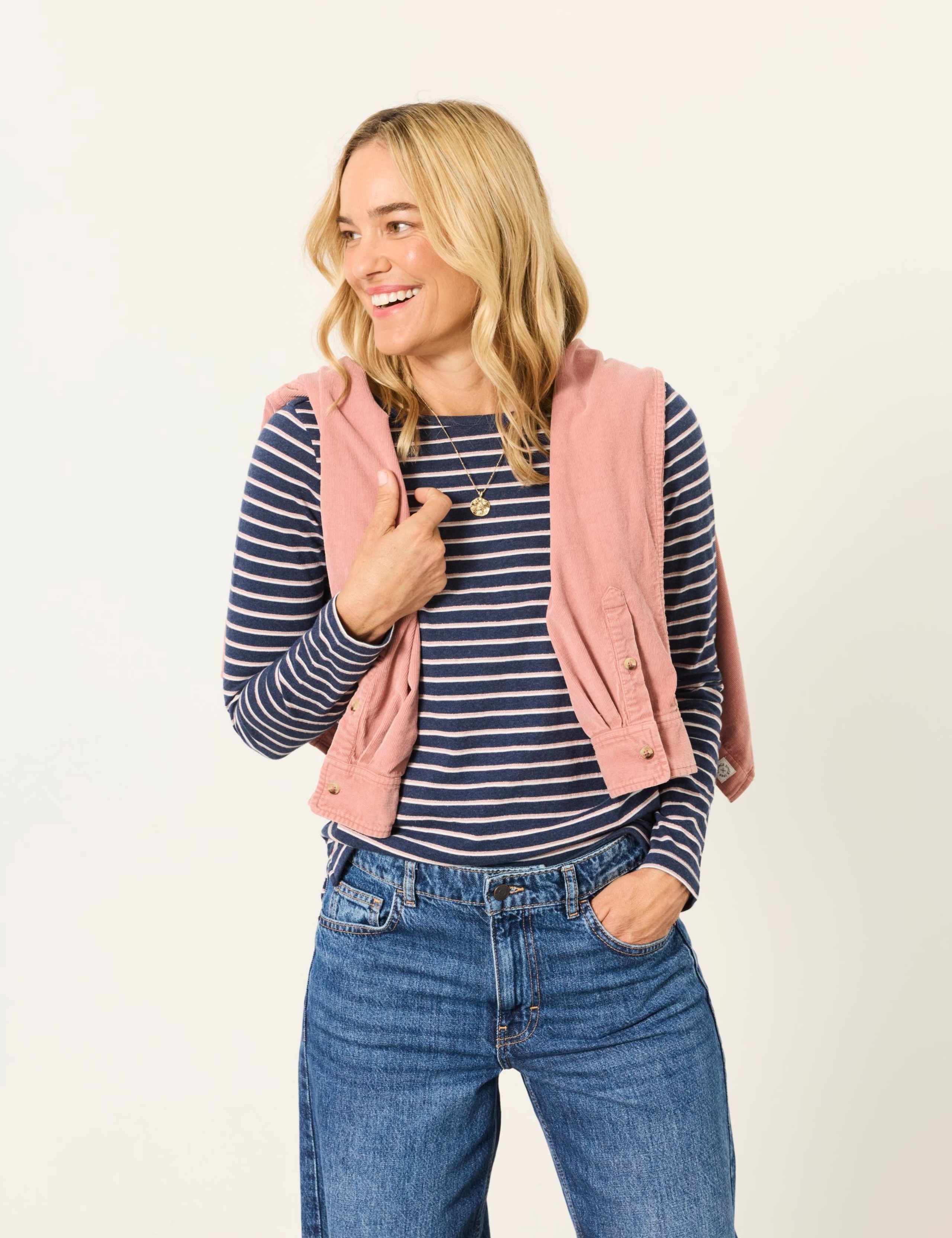 Breton Metallic Stripe Slim Fit T-Shirt