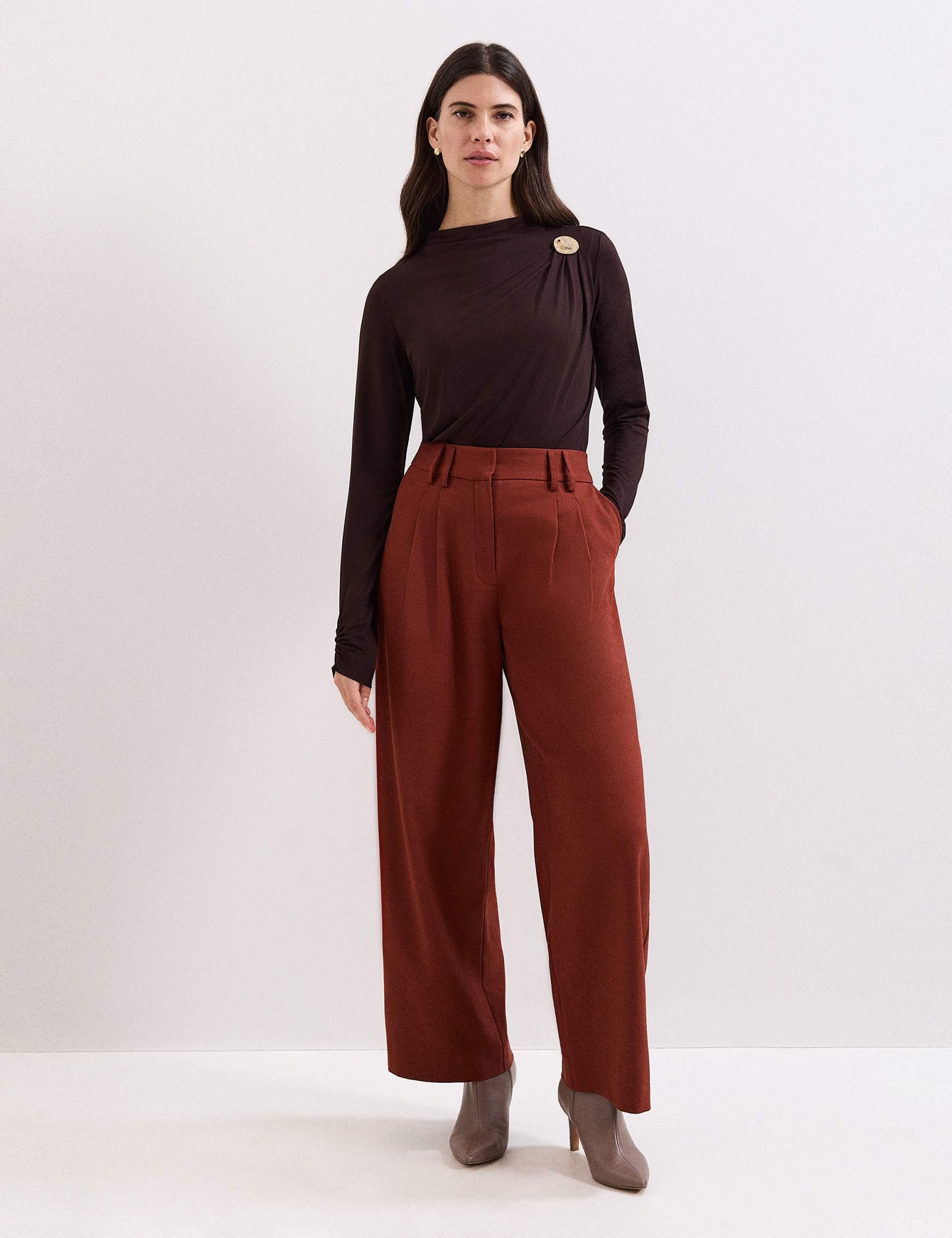 Wide Leg Trousers with Wool