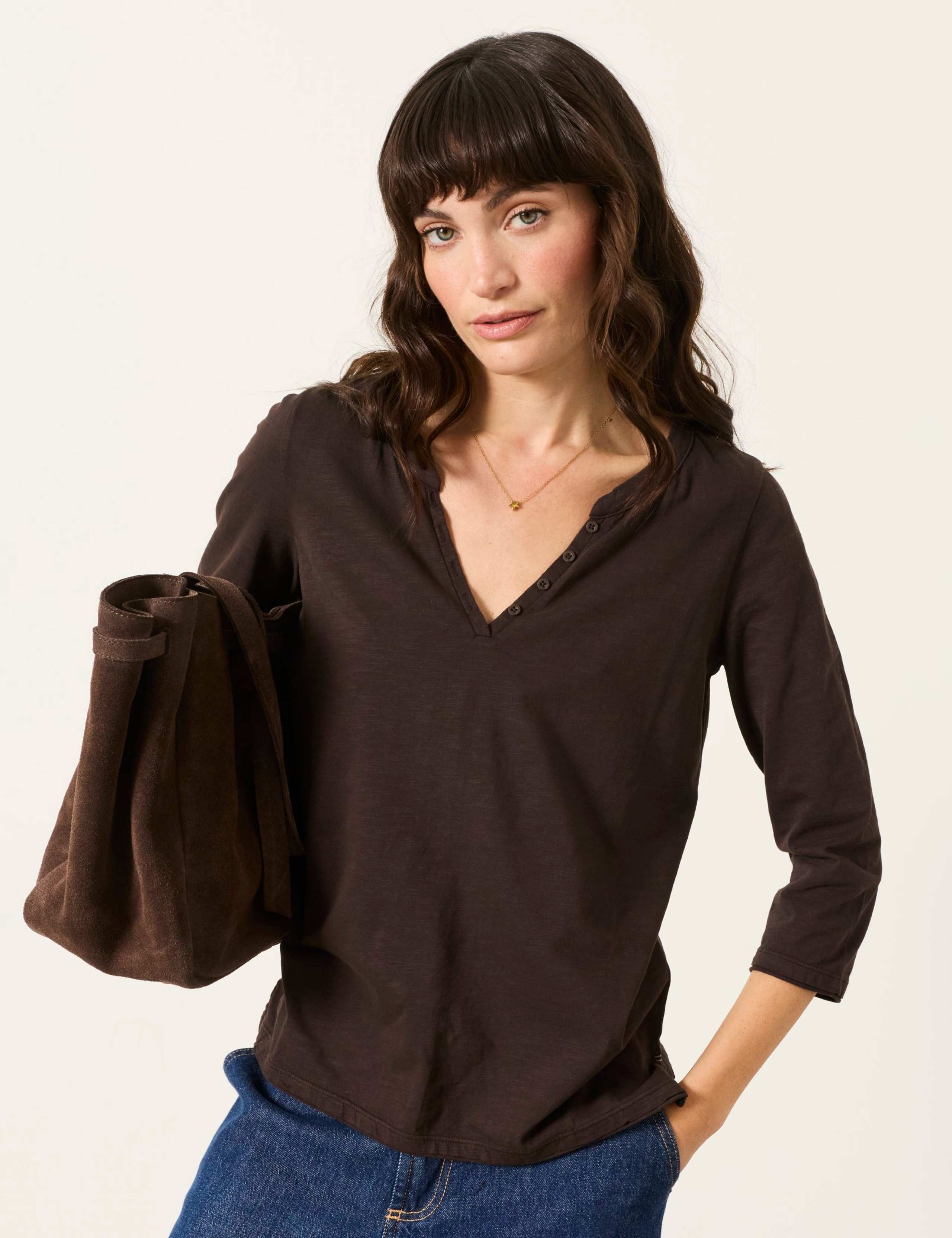 Pure Cotton V-Neck Top