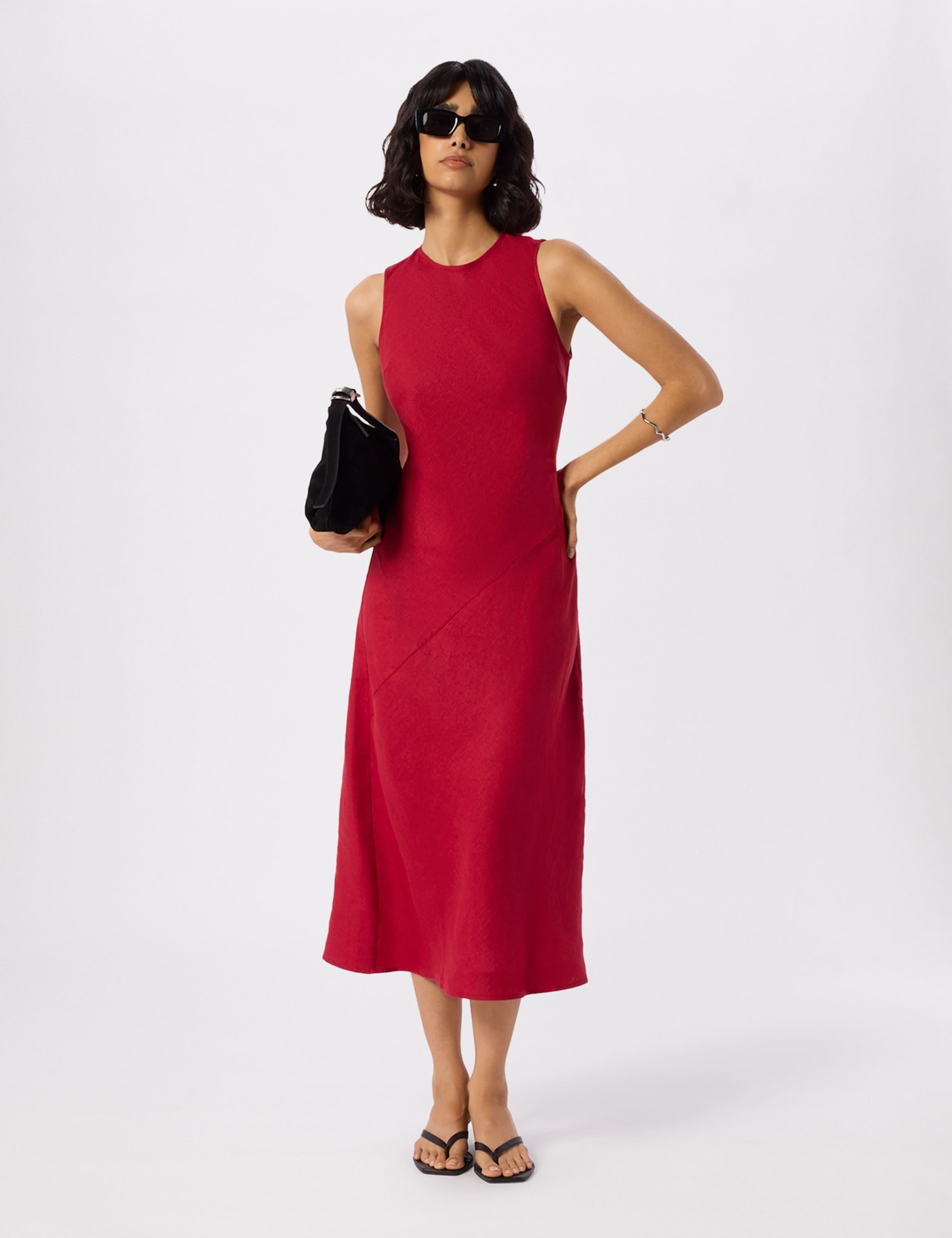 Pure Linen Midi Column Dress