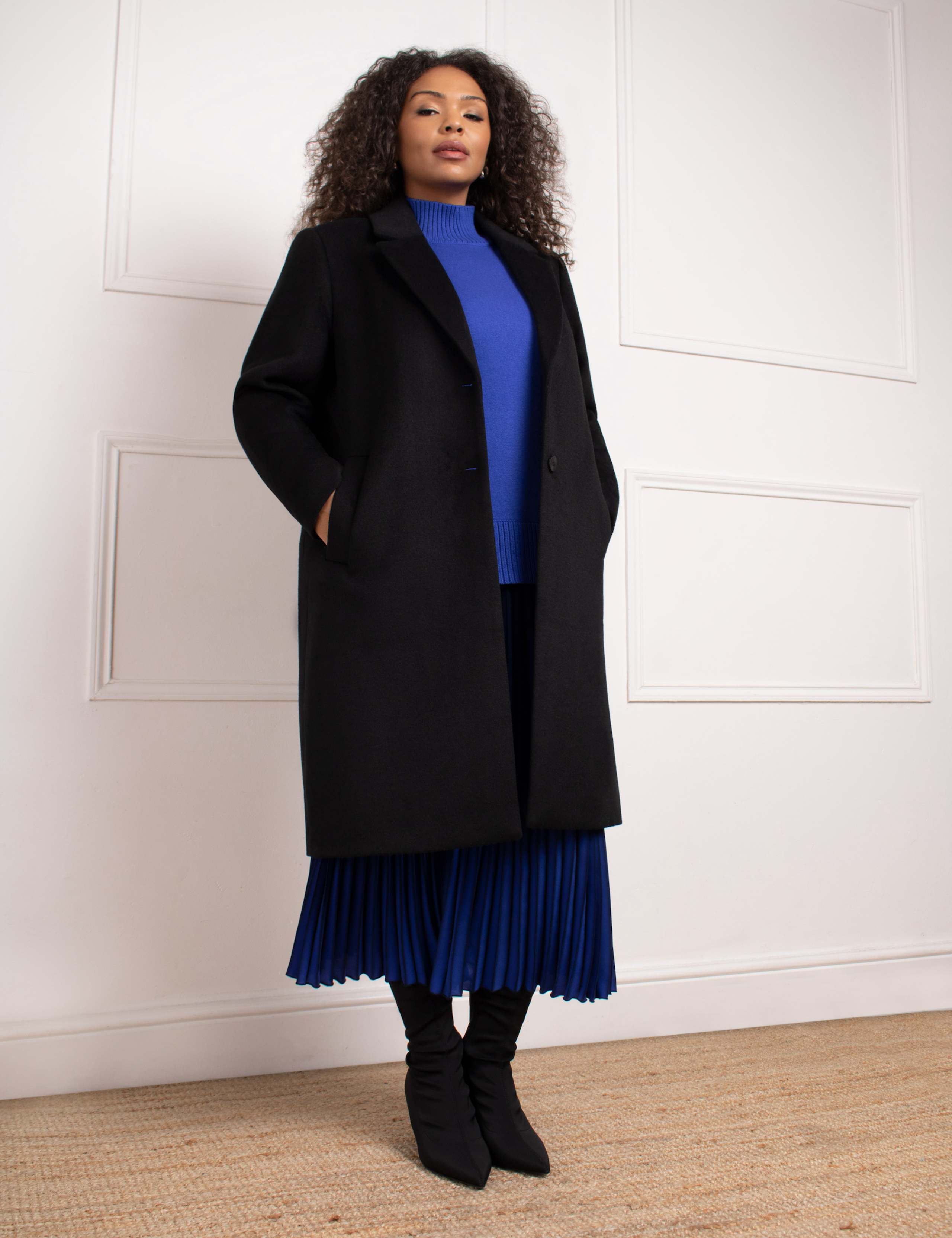 Wool Blend Longline Peacoat
