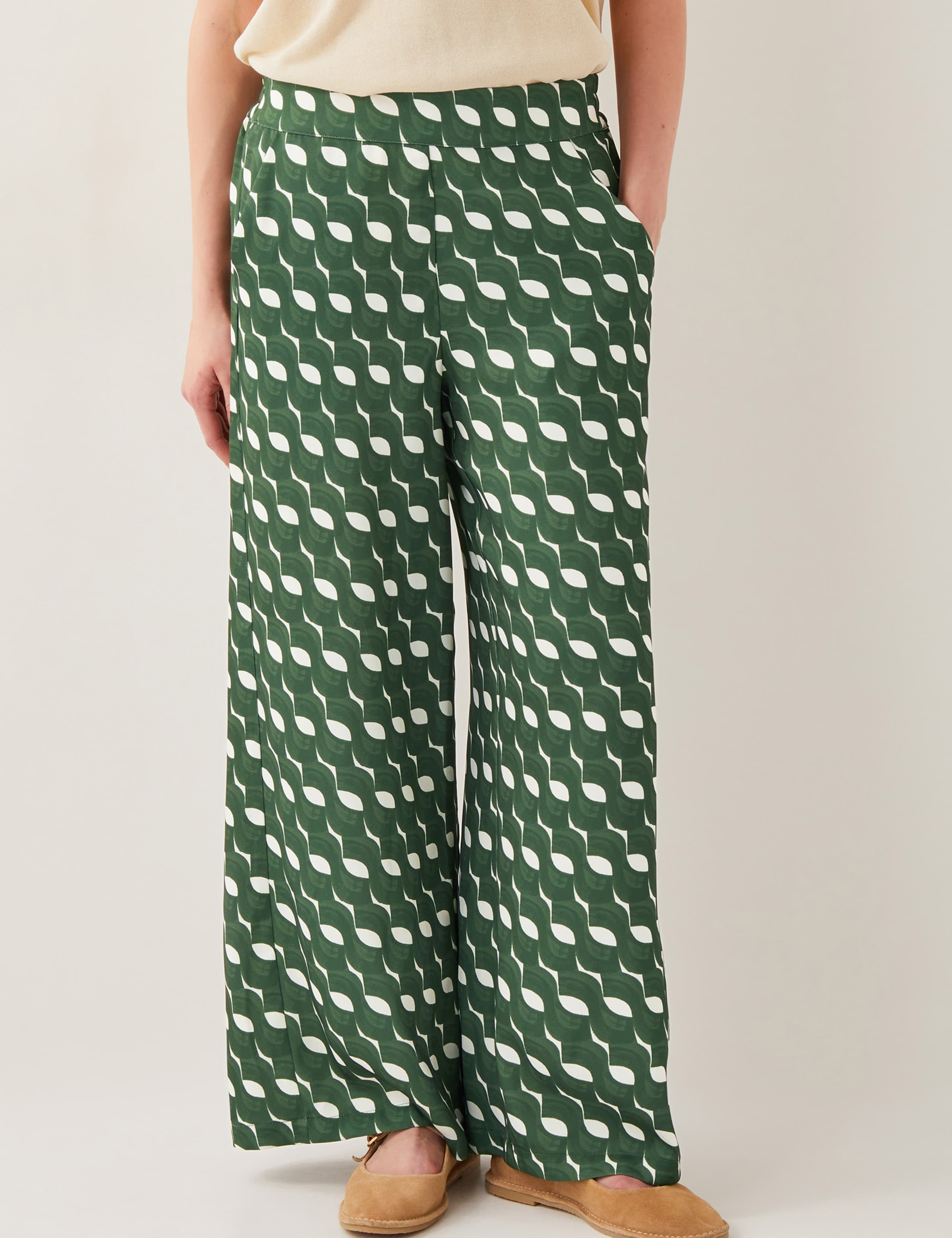 Geometric Straight Leg Trousers