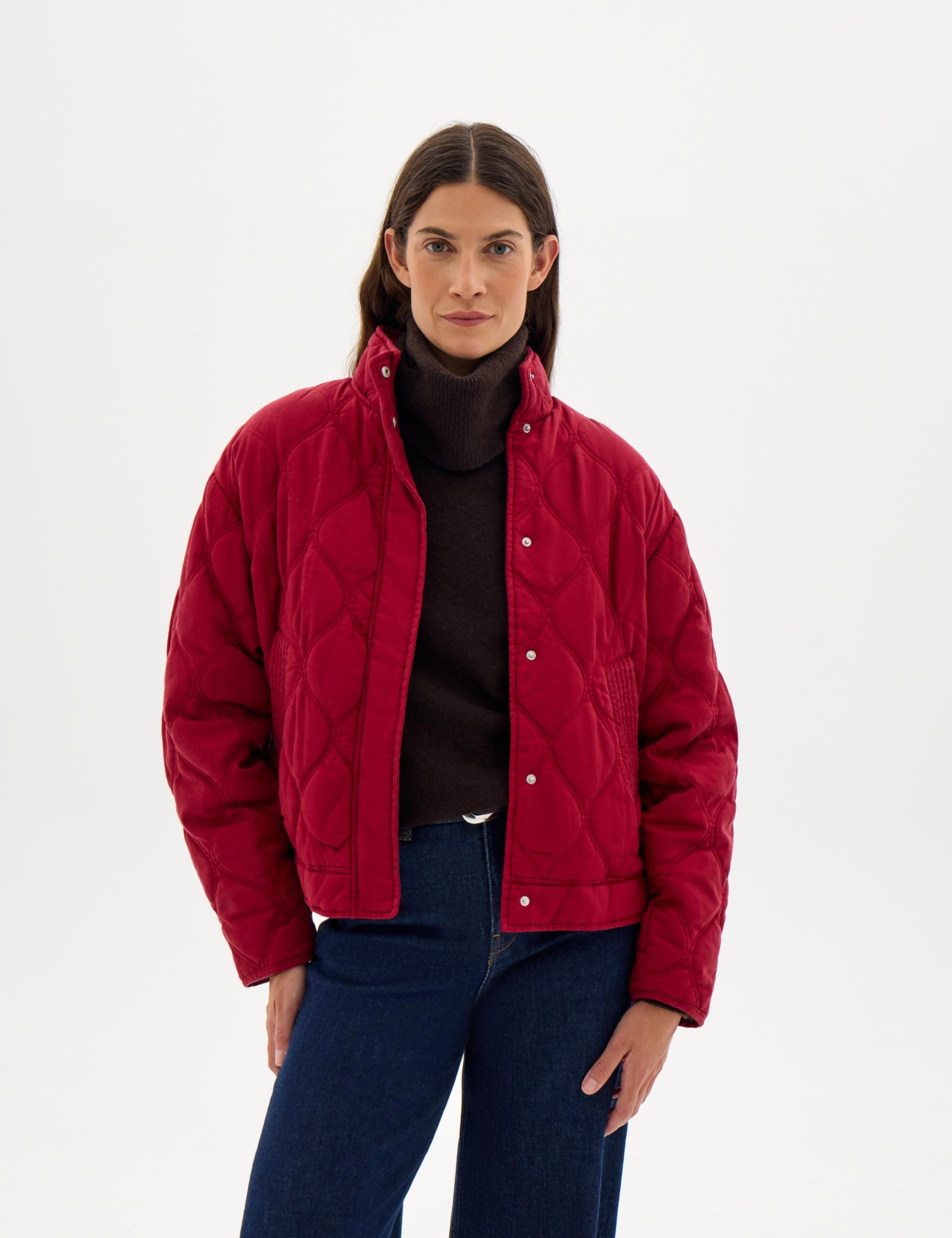 Lyocell Rich Quilted Funnel Neck Puffer Jacket