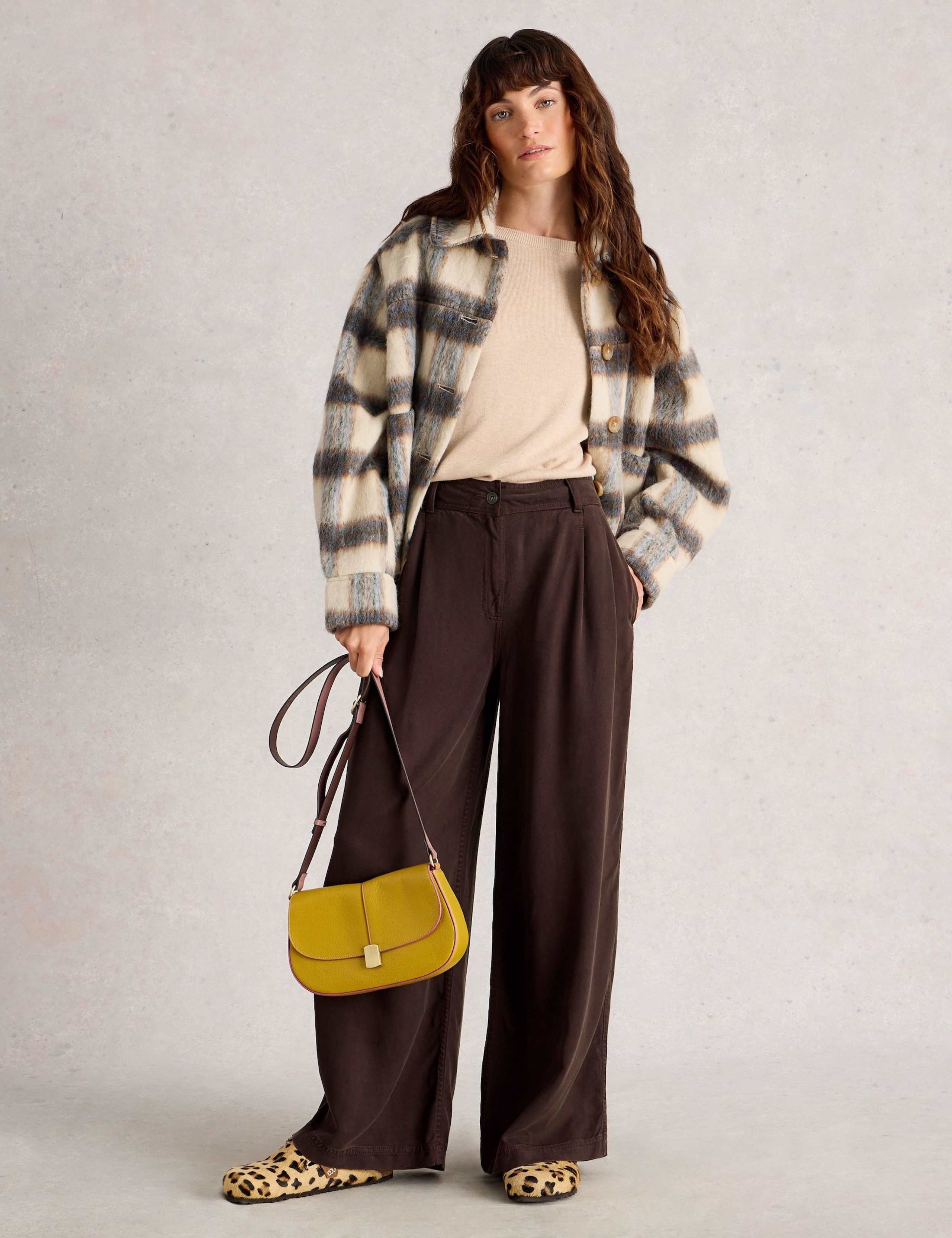 Pure Lyocell Pleat Front Wide Leg Trousers