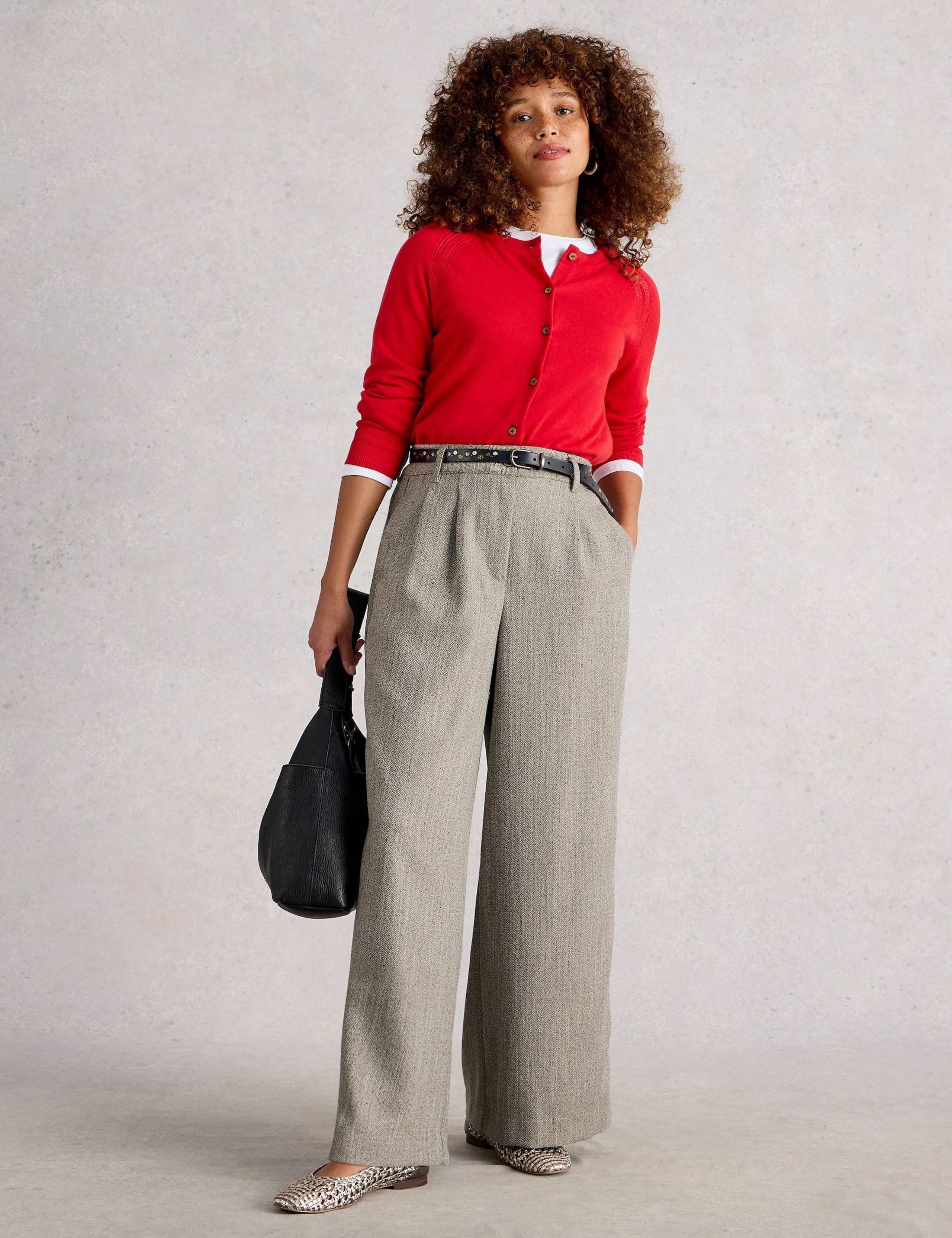 Twill Wide Leg Trousers