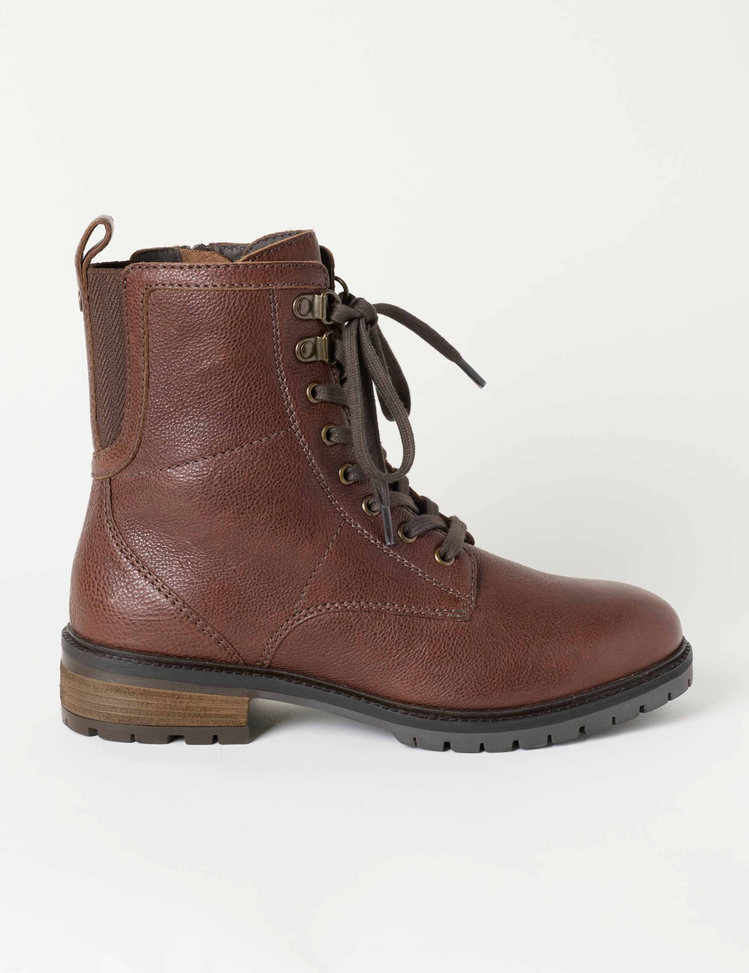Leather Lace Up Ankle Boots