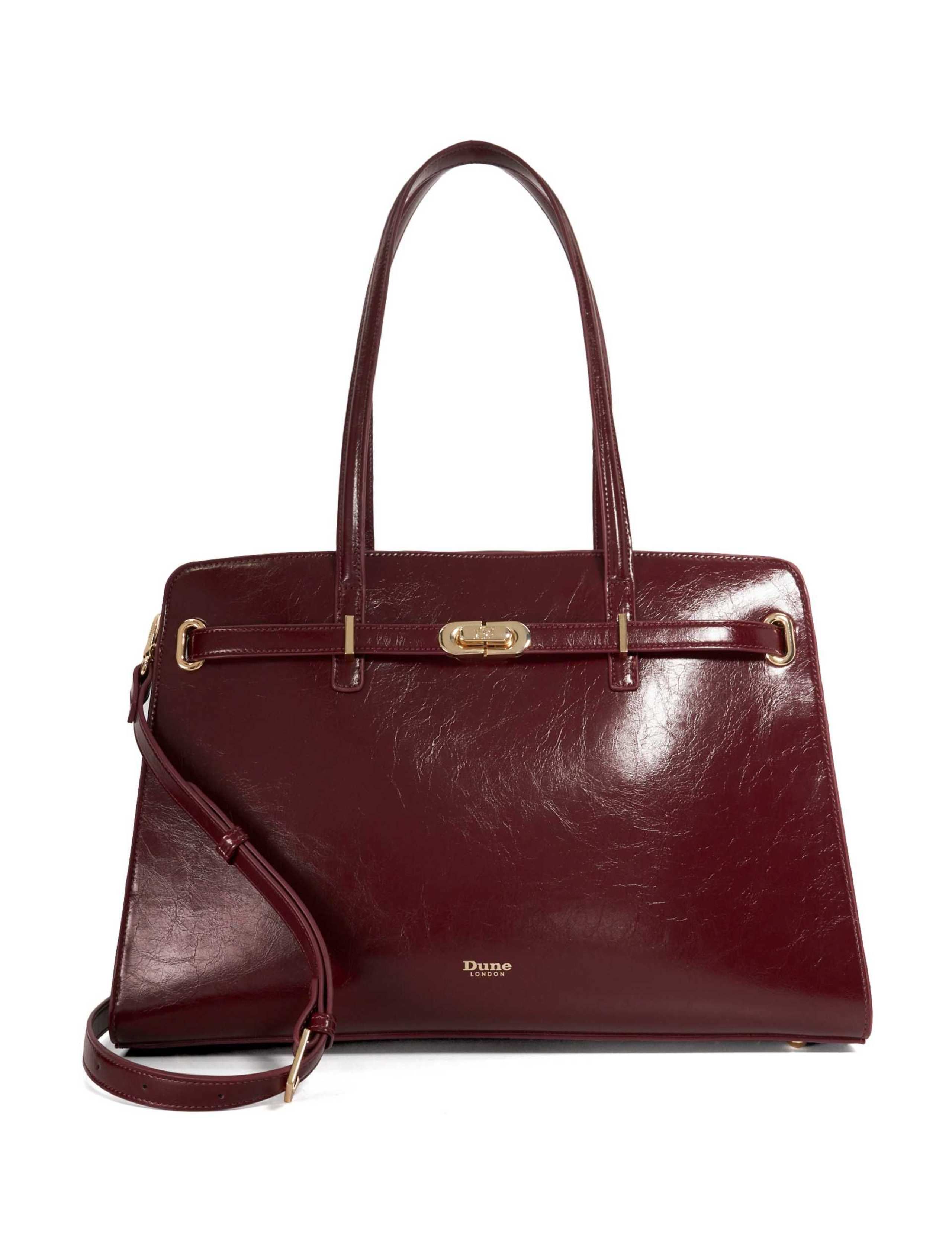 Patent Belted Tote Bag
