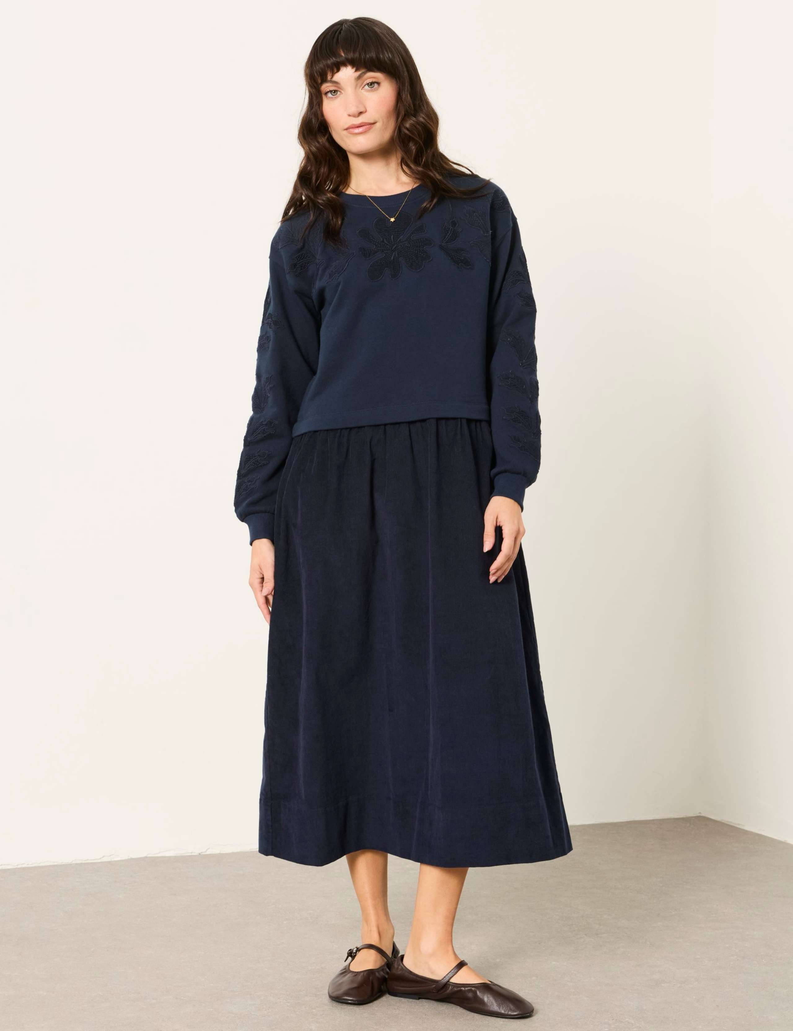 Cord 2-in-1 Midi Jumper Dress