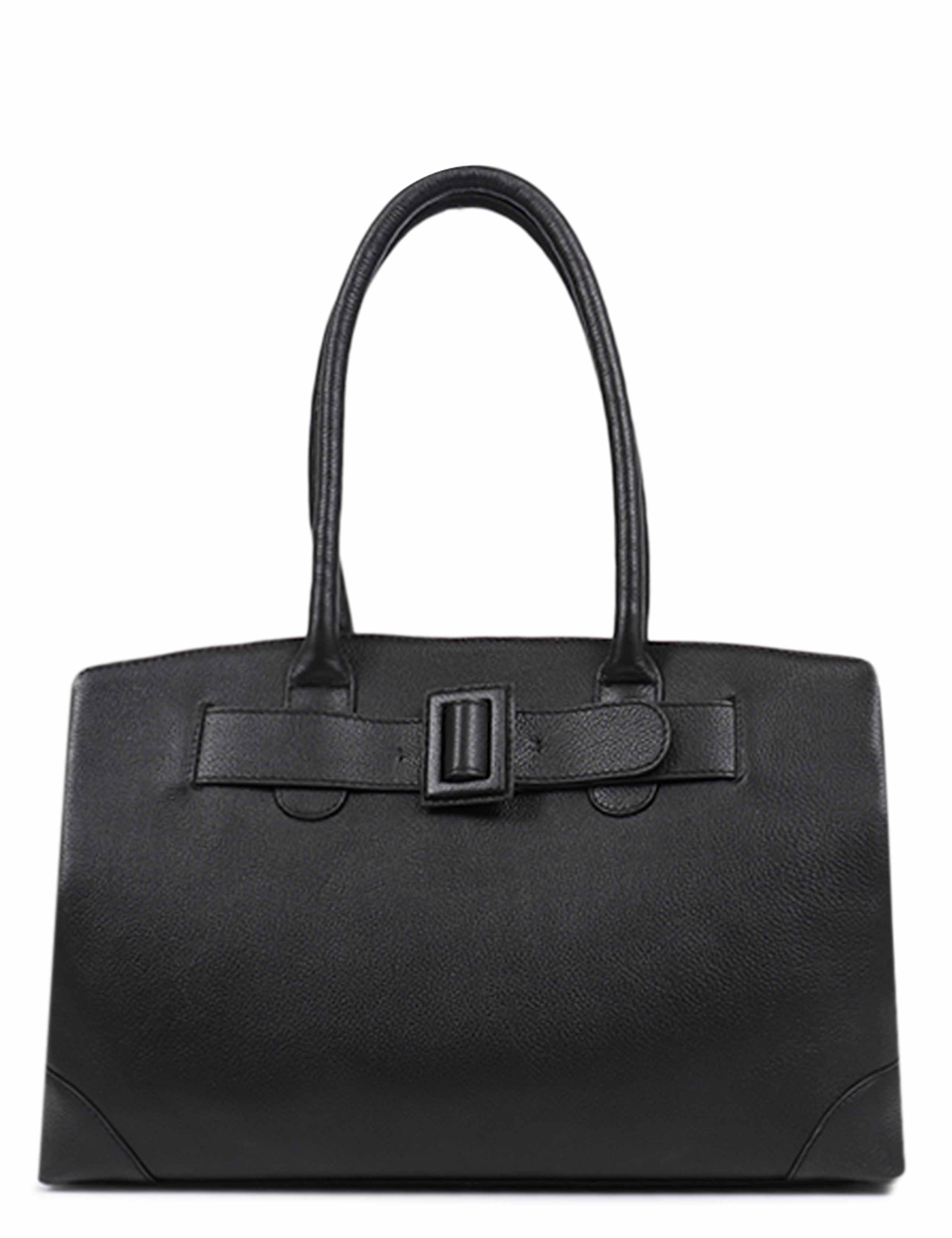 Leather Buckle Detail Tote Bag