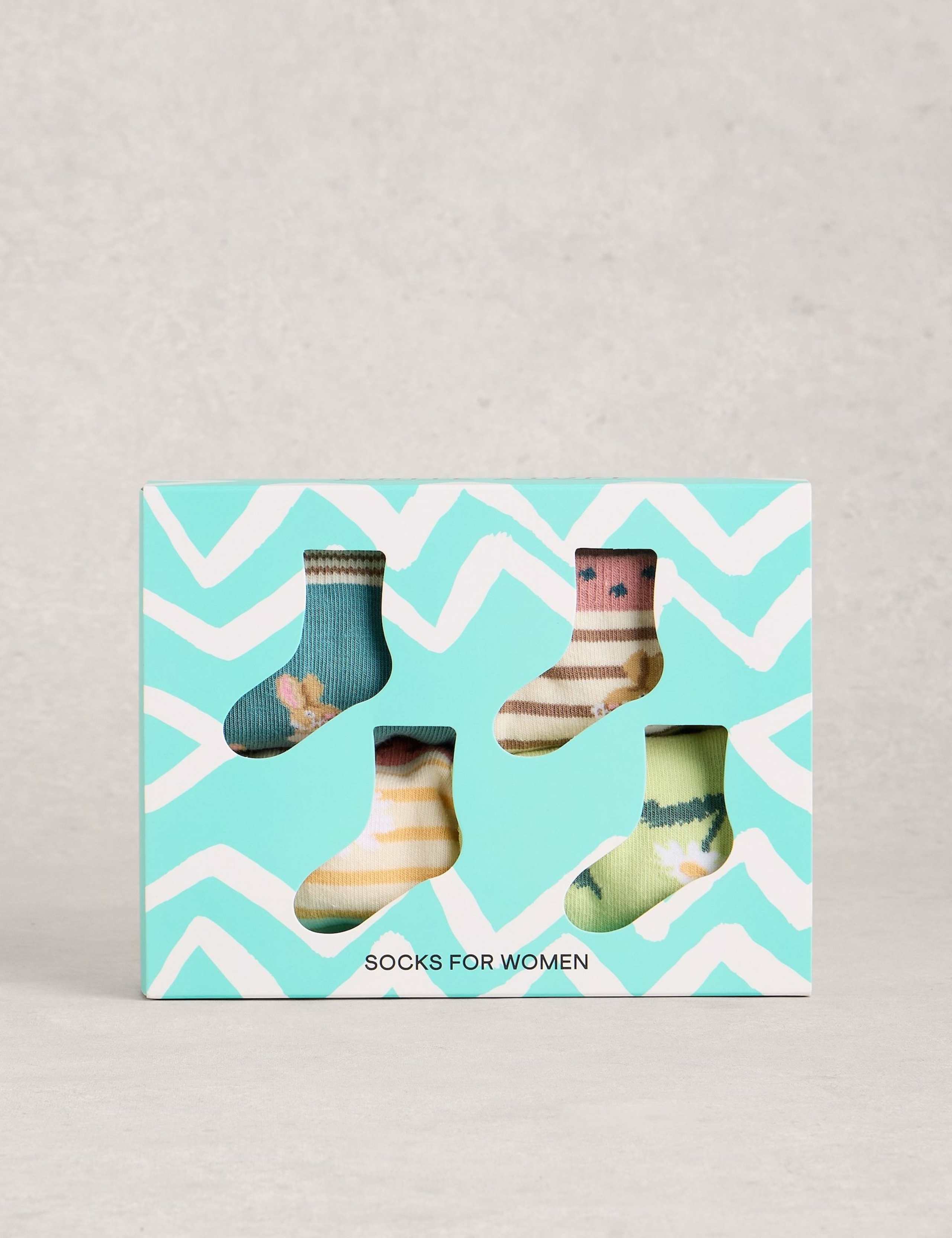 4 Pack Cotton Rich Patterned Ankle Socks