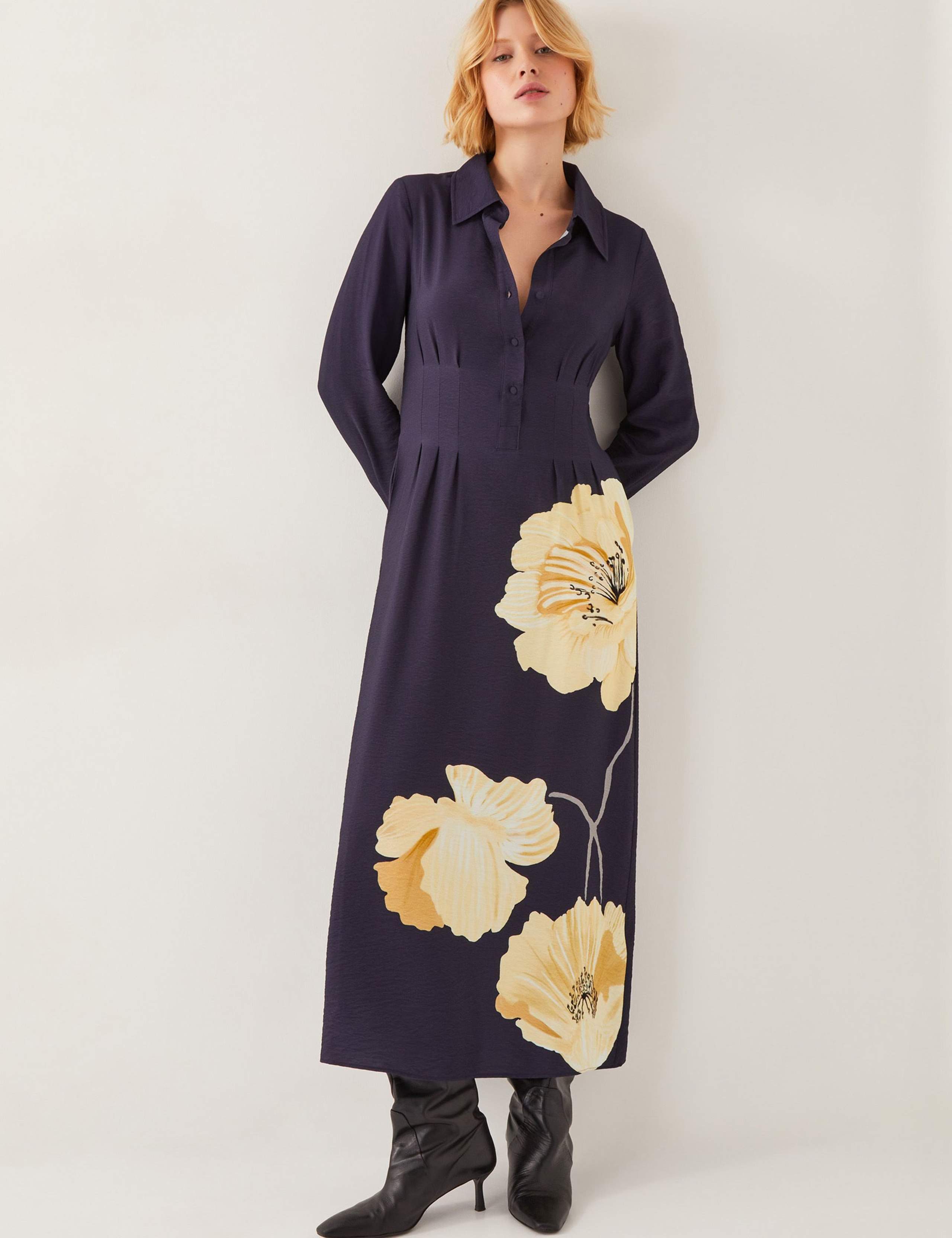 Floral Midi Shirt Dress