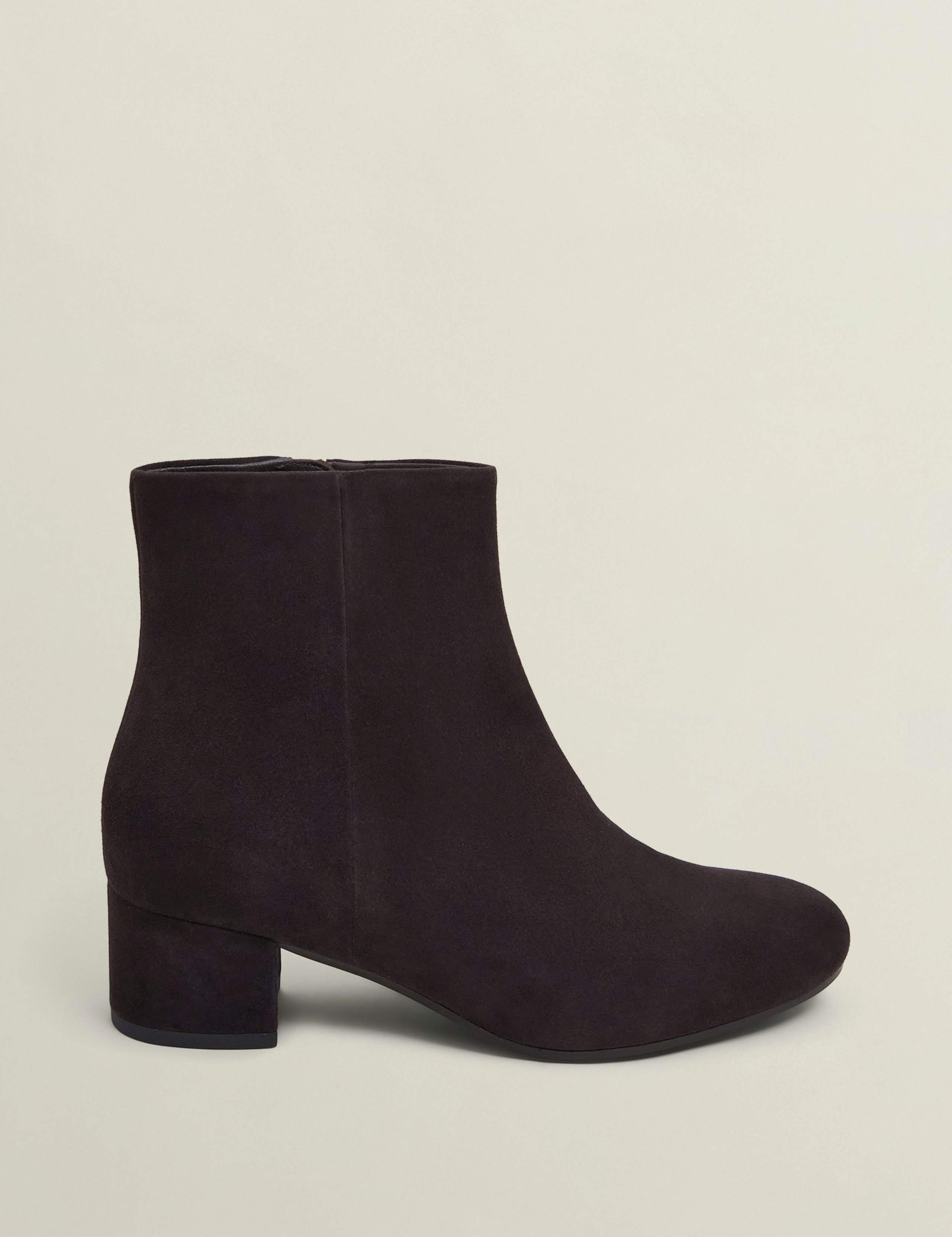 Suede Block Heel Ankle Boots